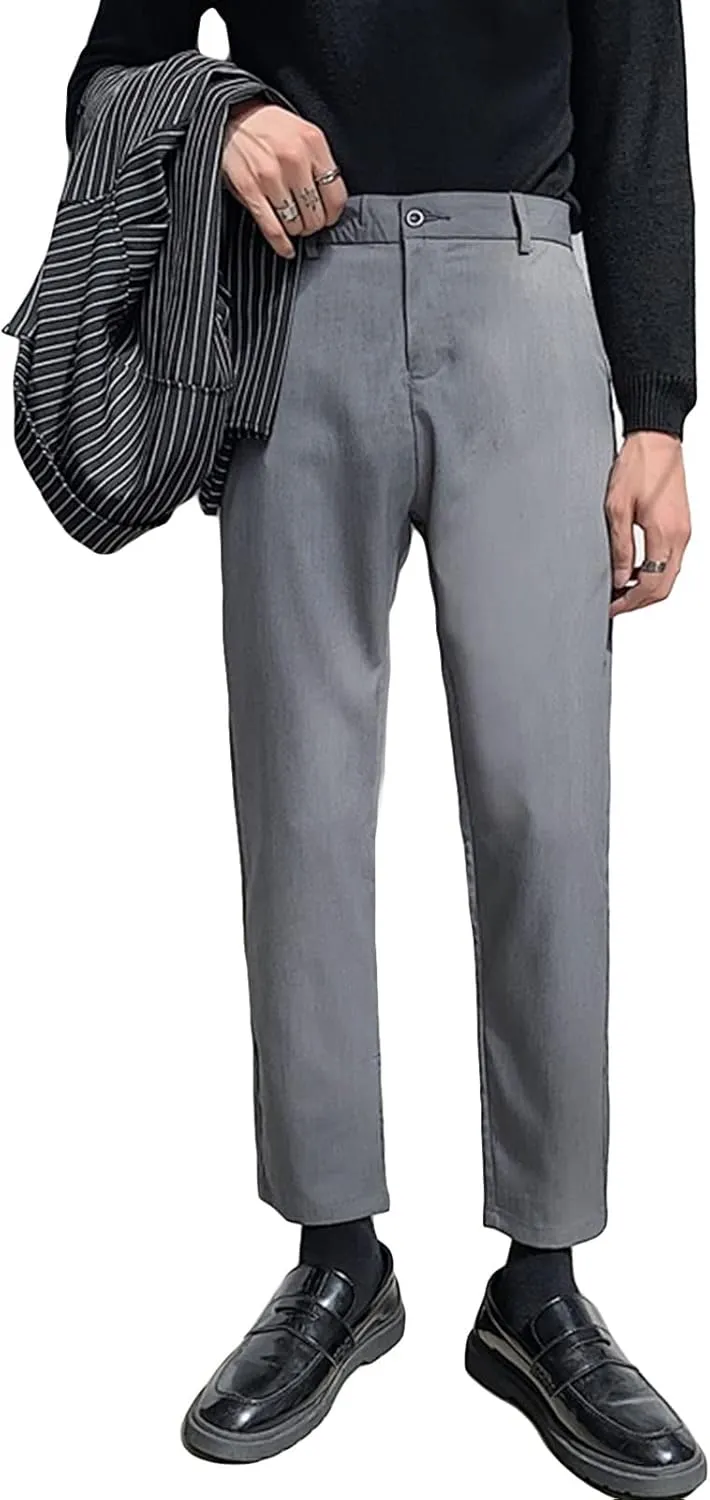 Men's Slim-Fit Casual Stretch Khaki Pant Classic Flat Front Stretch Solid Chino Deck Pant Relaxed Cargo Pant