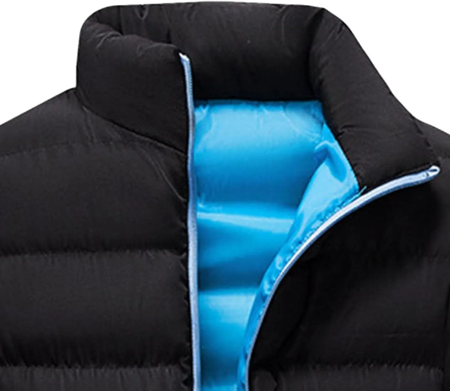 Men's Slim Fit Winter Jacket Winter Warm Zipper Stand Collar Jacket Male Thicken Parka Quilted Cotton-Padded Coats