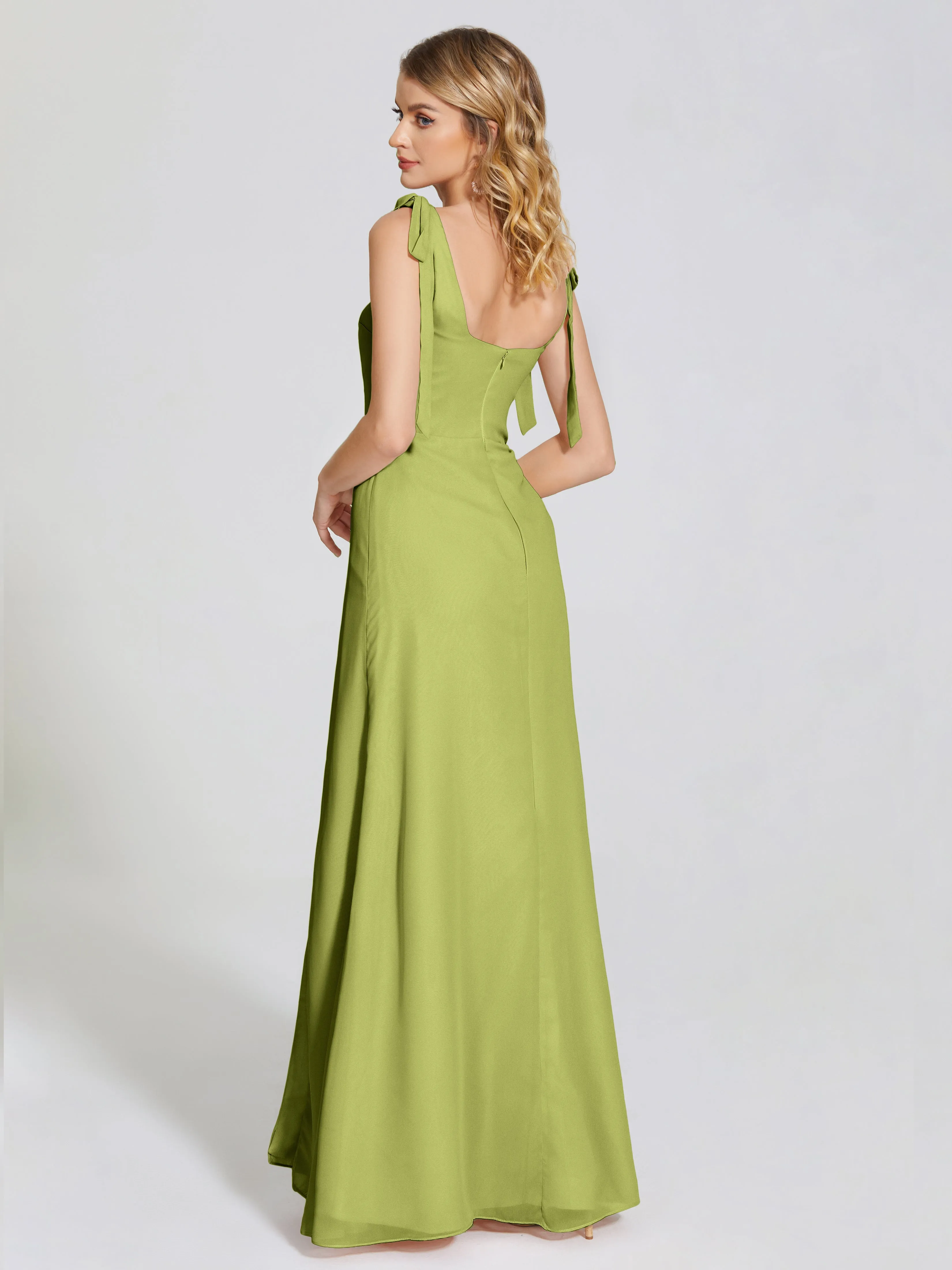 Michelle Elegant Square Neckline Chiffon Bridesmaid Dresses