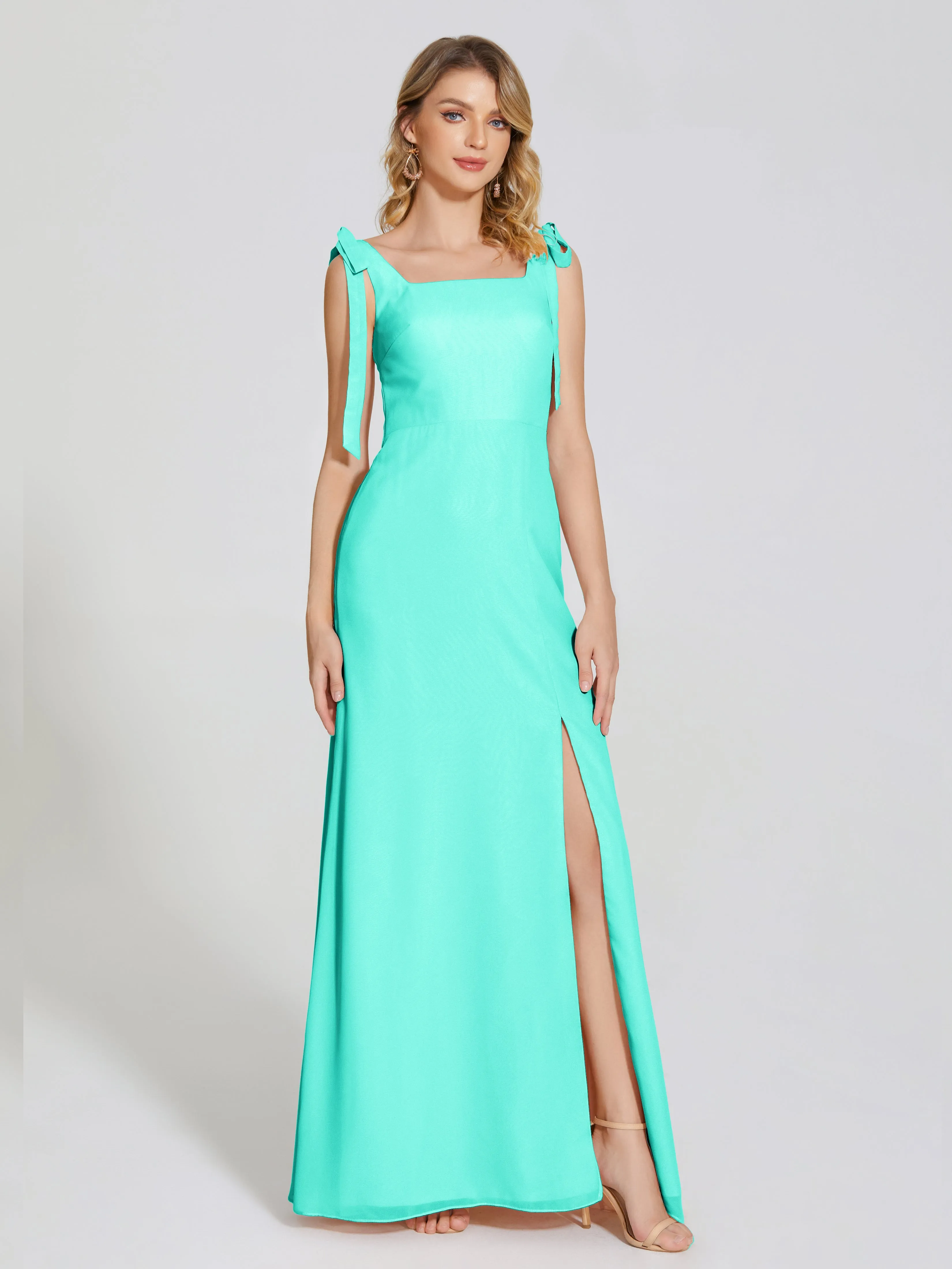 Michelle Elegant Square Neckline Chiffon Bridesmaid Dresses