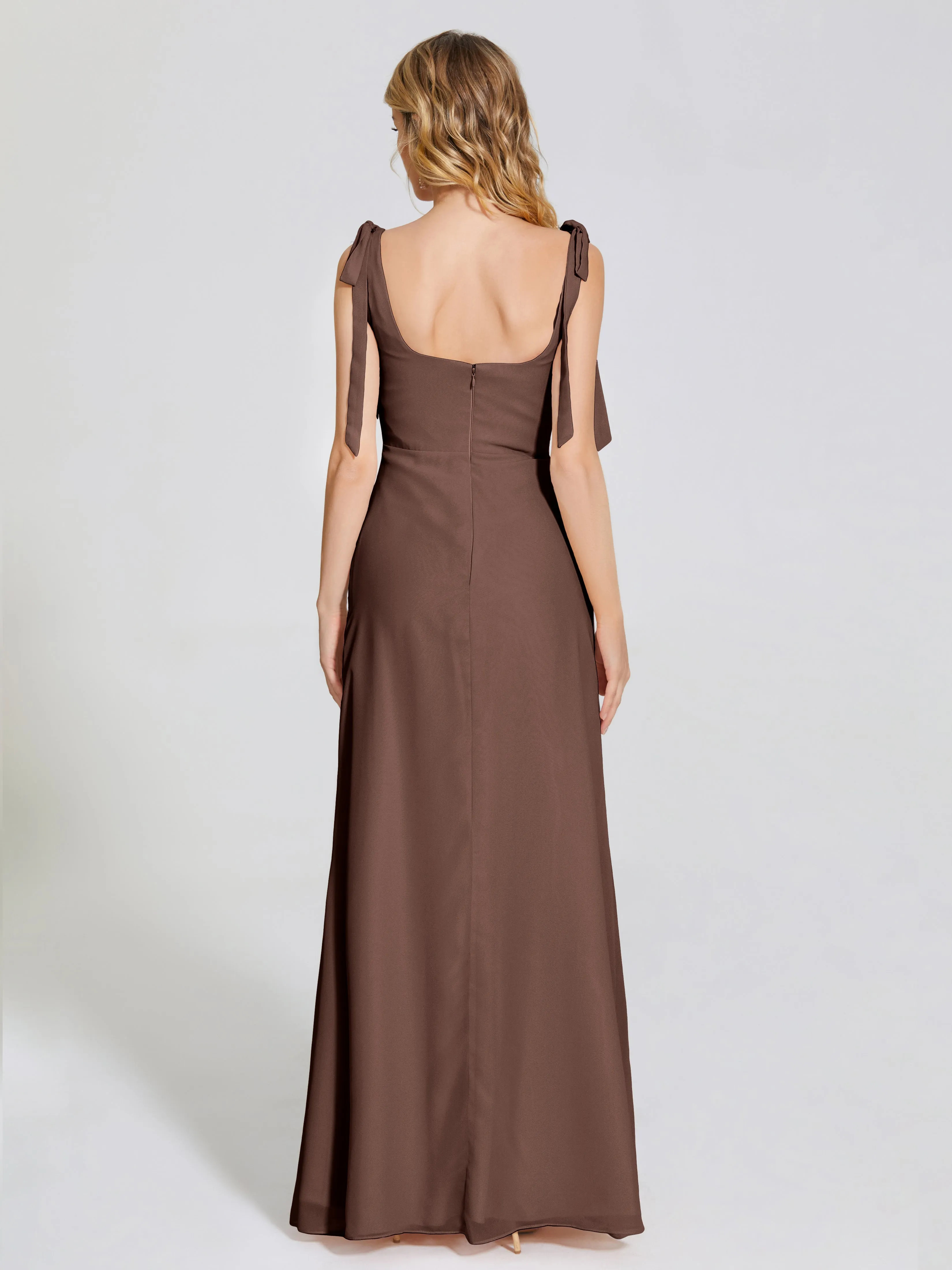 Michelle Elegant Square Neckline Chiffon Bridesmaid Dresses