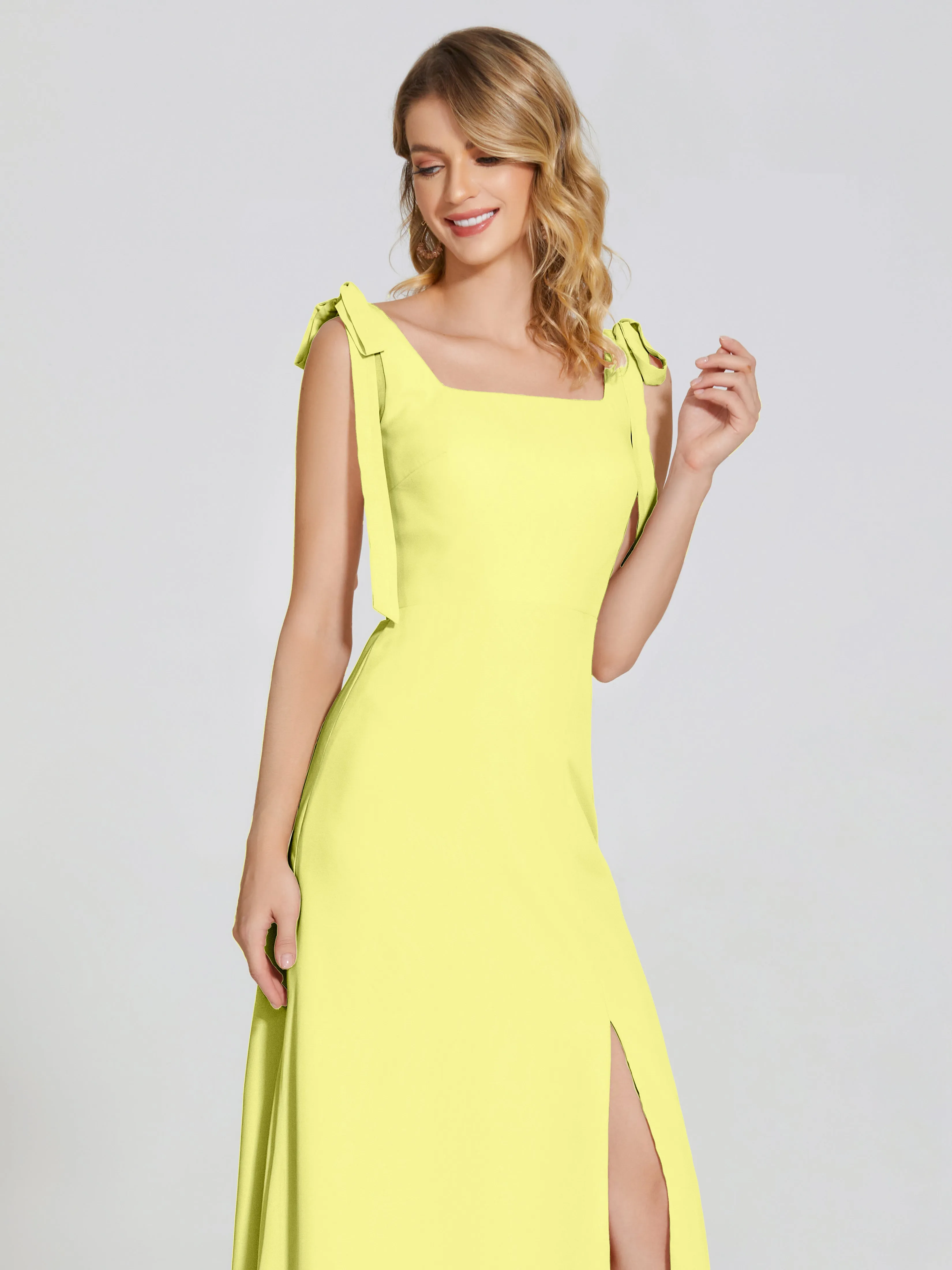 Michelle Elegant Square Neckline Chiffon Bridesmaid Dresses