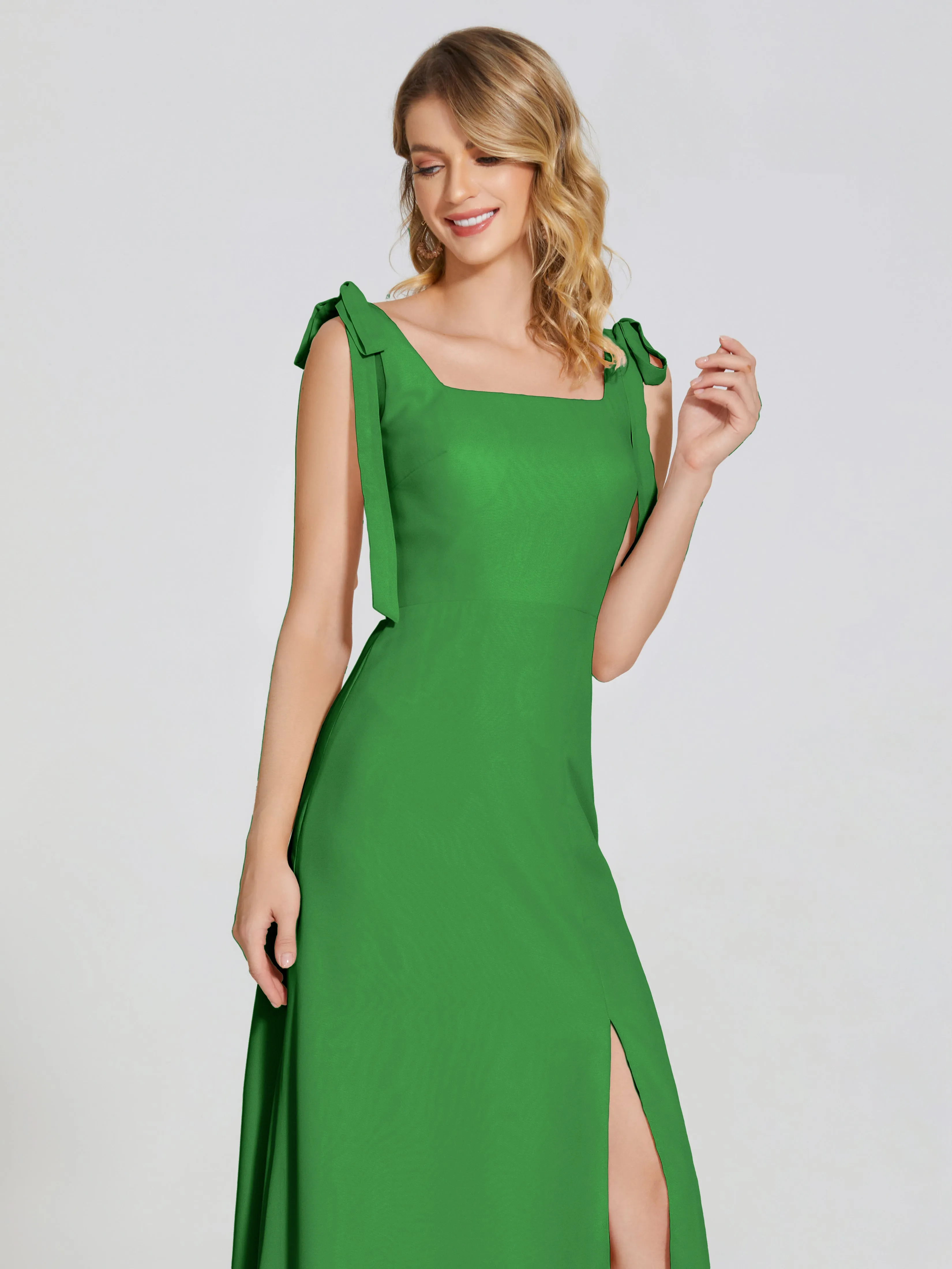 Michelle Elegant Square Neckline Chiffon Bridesmaid Dresses