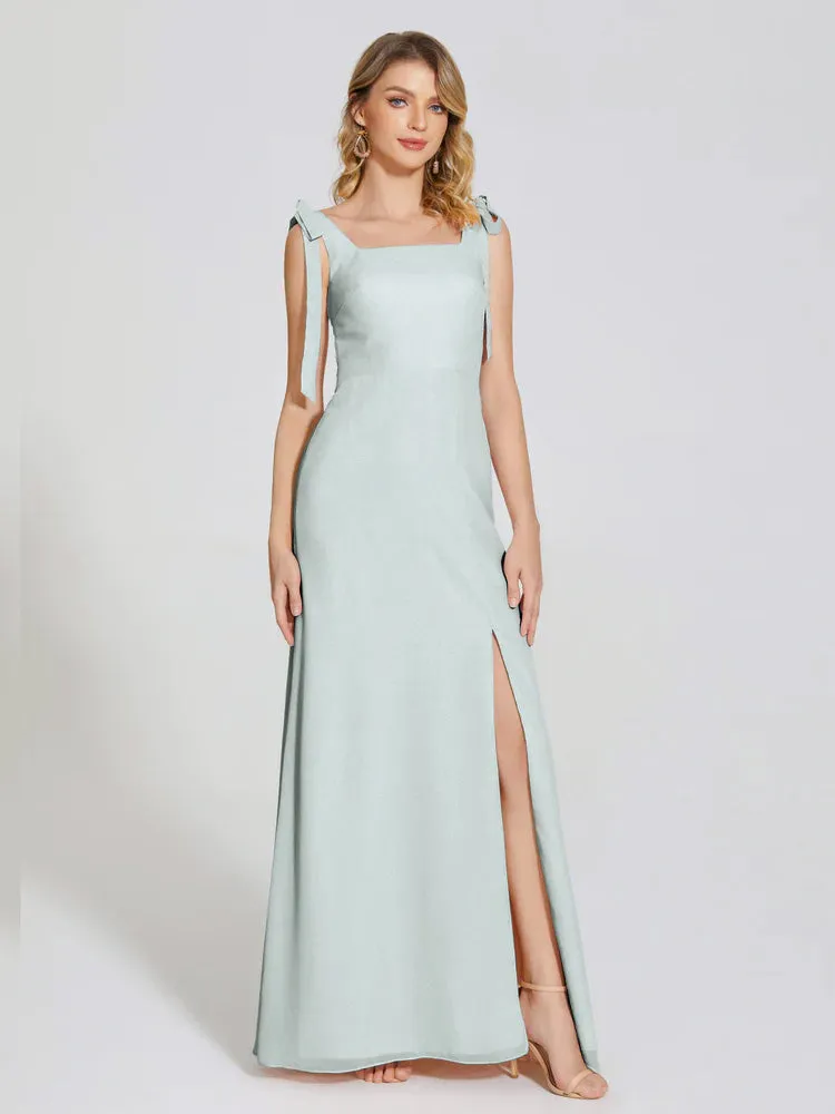 Michelle Elegant Square Neckline Chiffon Bridesmaid Dresses