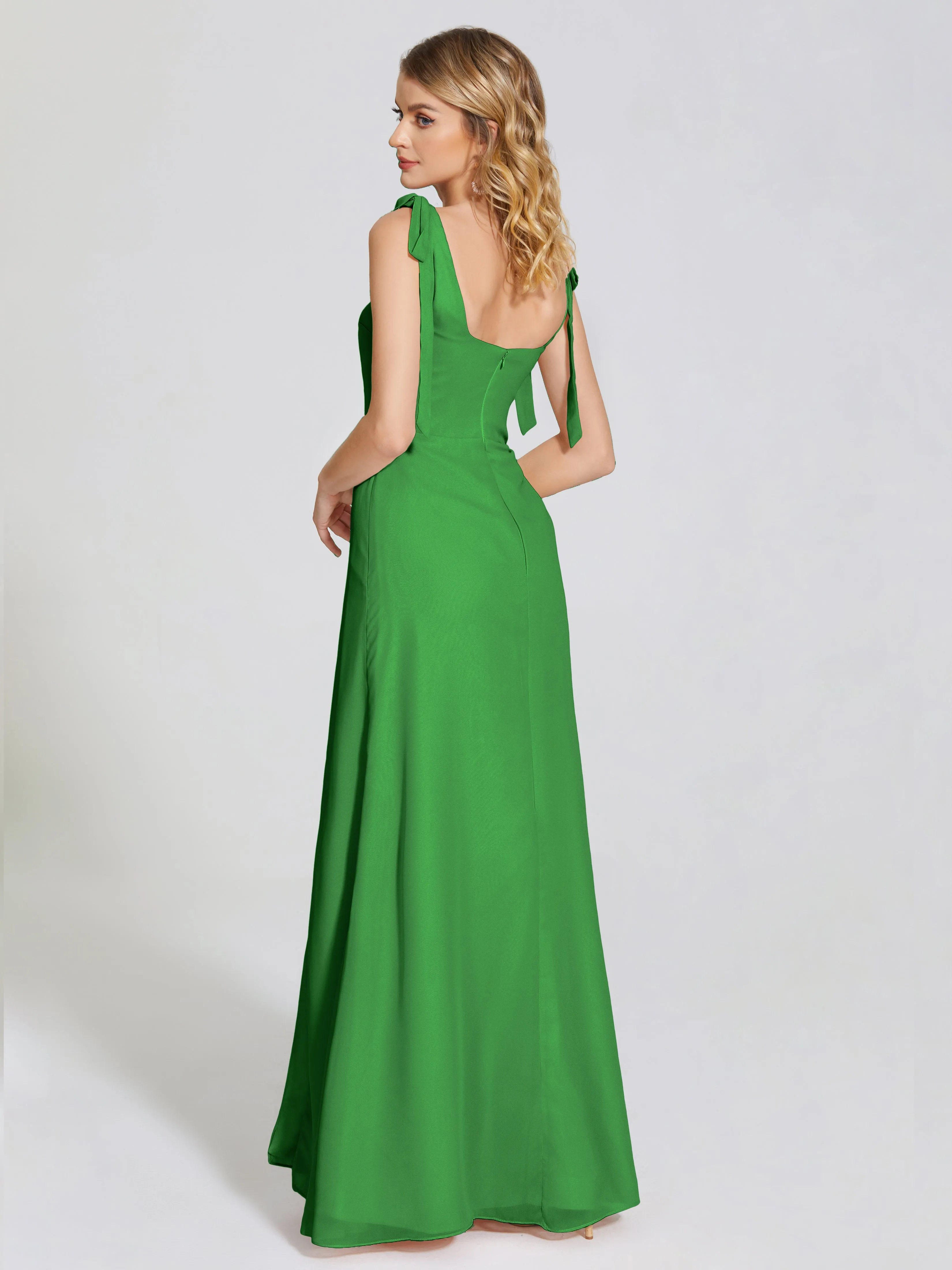 Michelle Elegant Square Neckline Chiffon Bridesmaid Dresses