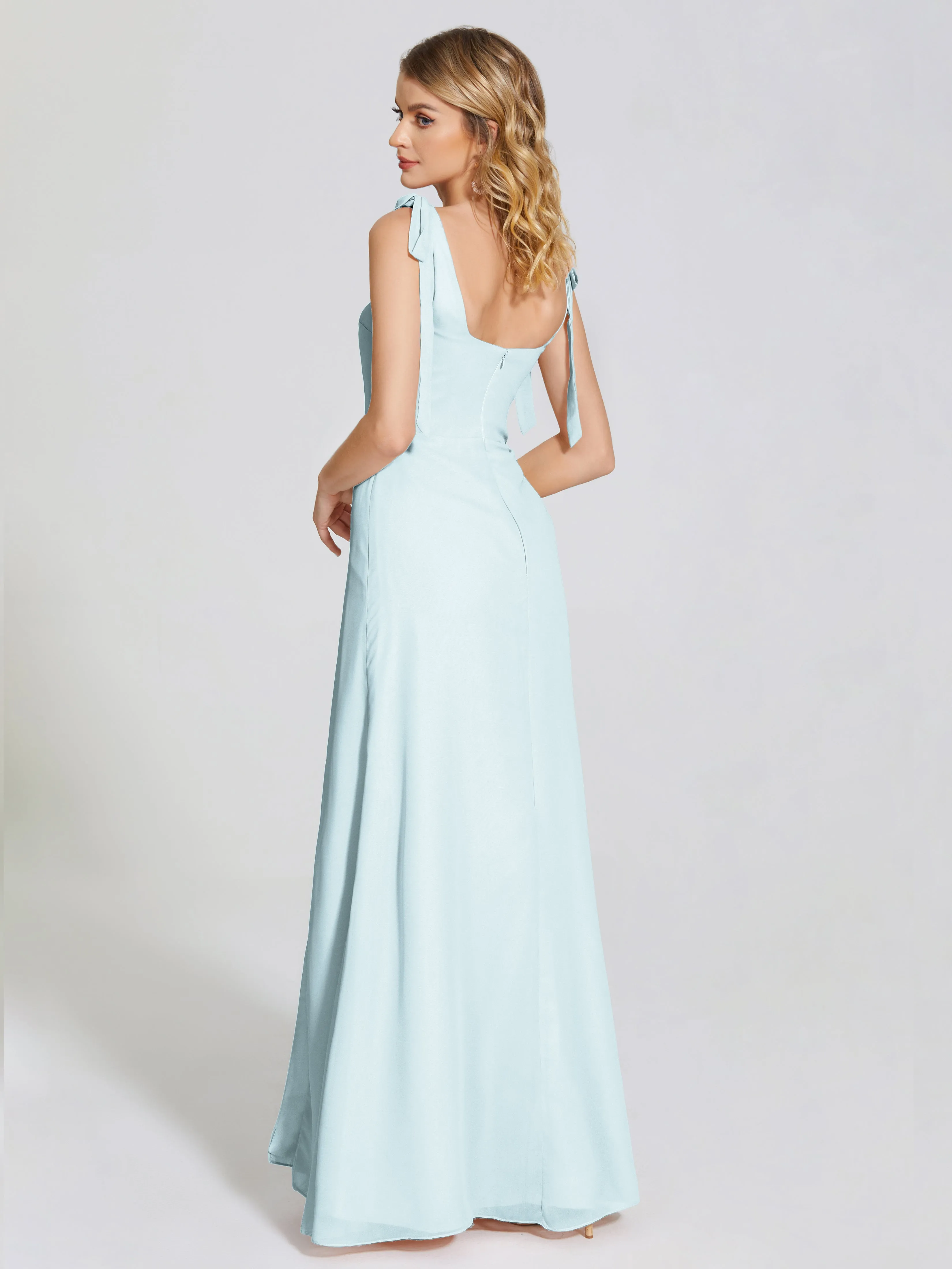 Michelle Elegant Square Neckline Chiffon Bridesmaid Dresses