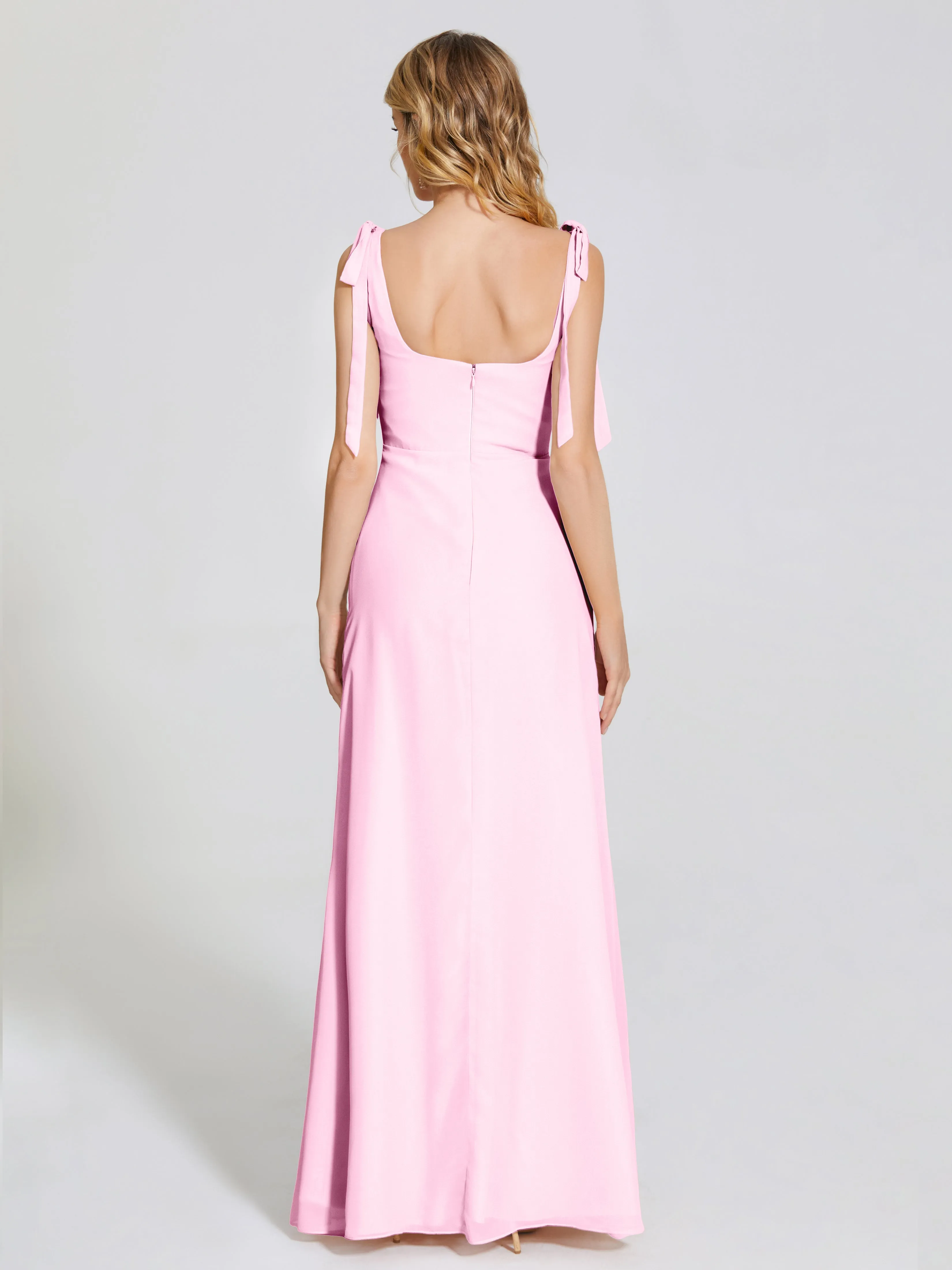 Michelle Elegant Square Neckline Chiffon Bridesmaid Dresses