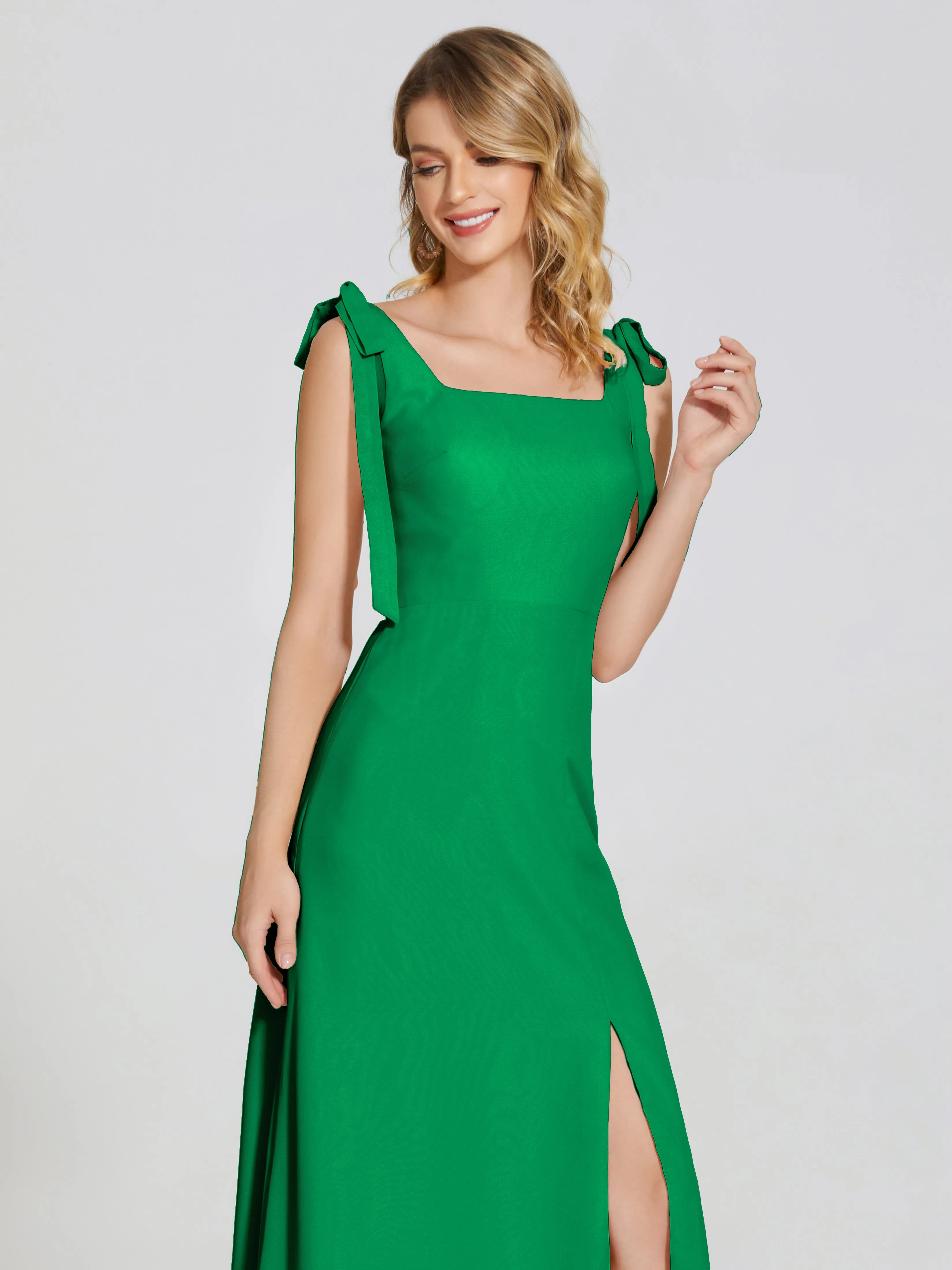 Michelle Elegant Square Neckline Chiffon Bridesmaid Dresses