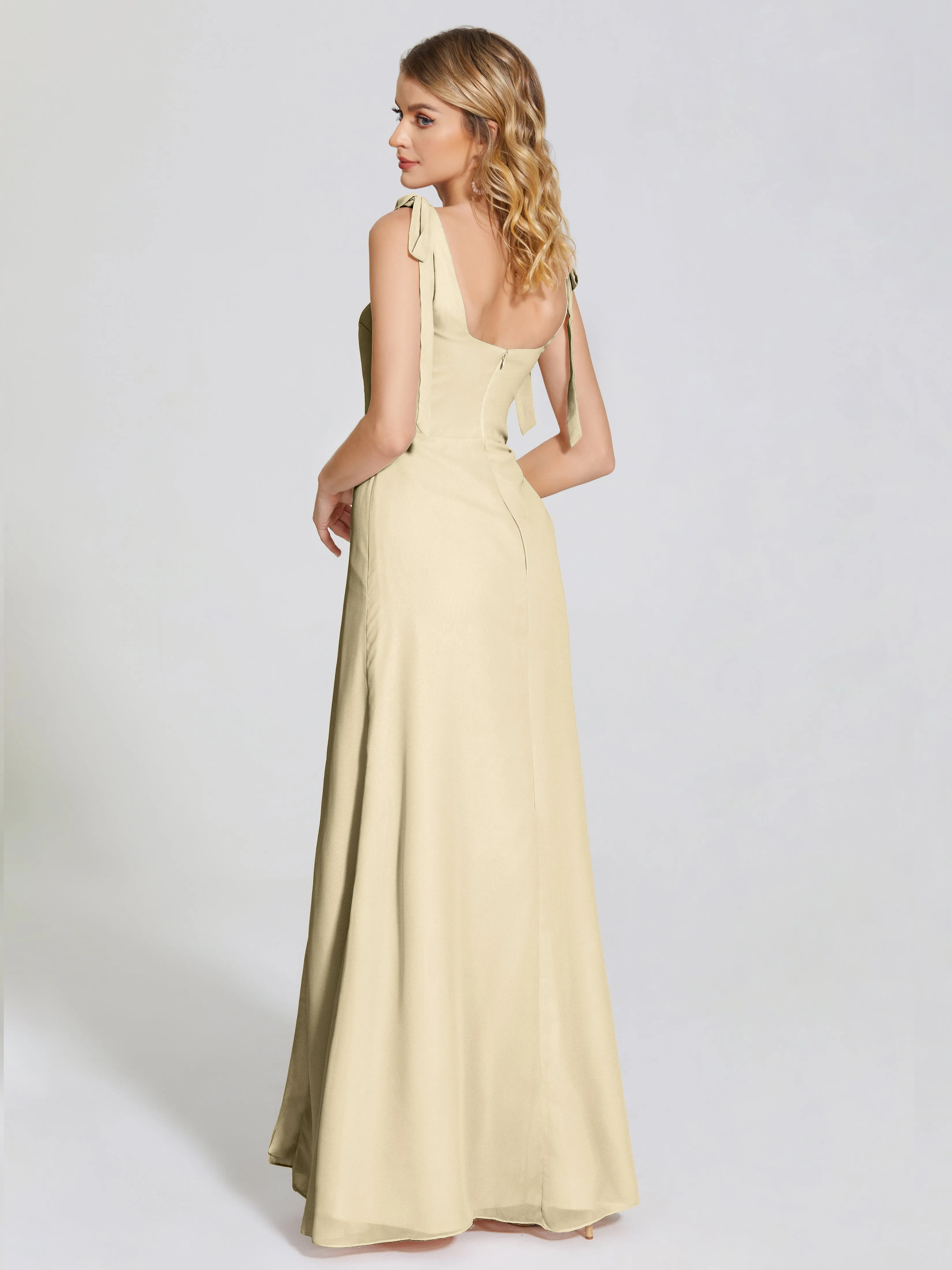 Michelle Elegant Square Neckline Chiffon Bridesmaid Dresses
