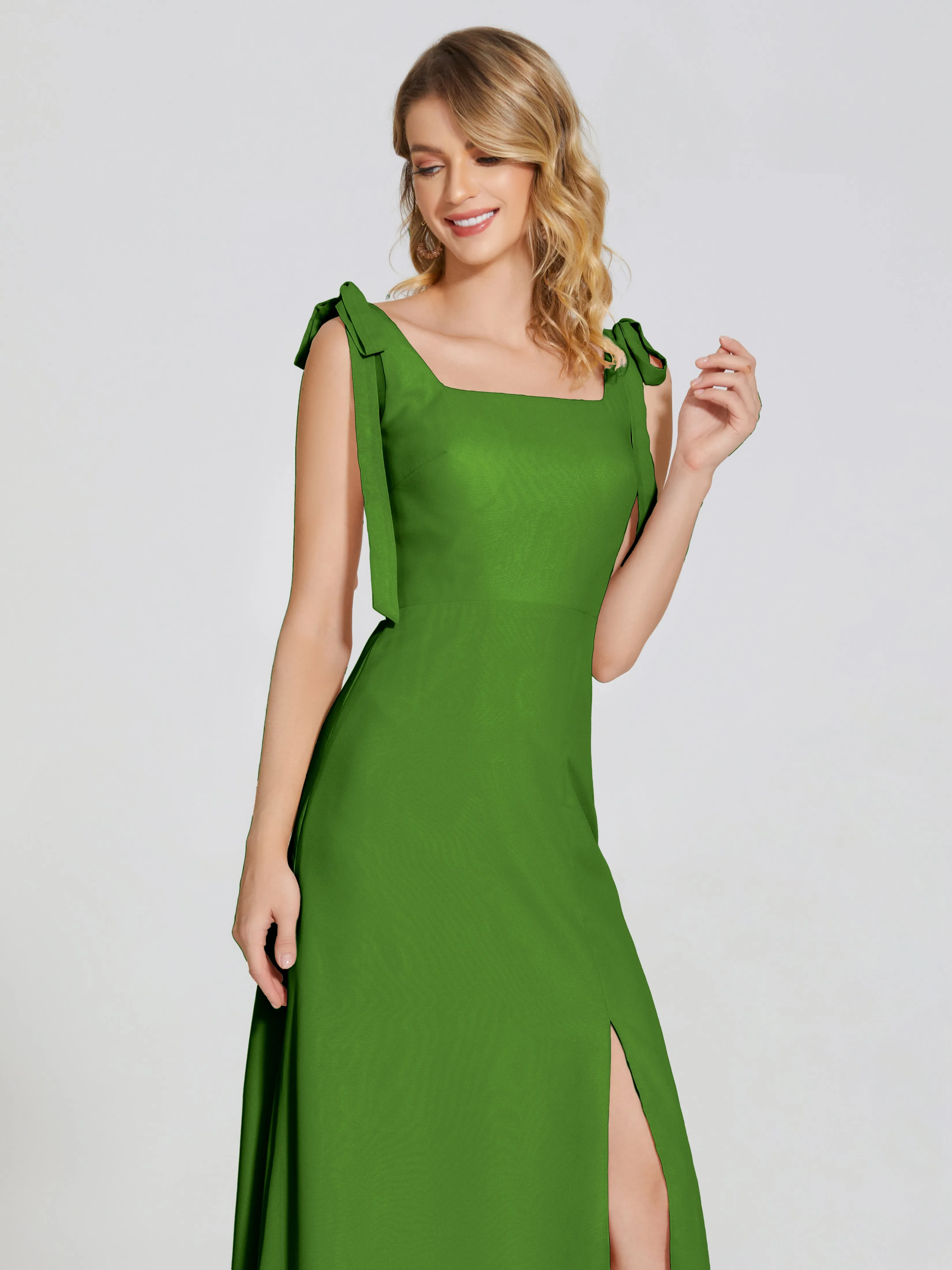 Michelle Elegant Square Neckline Chiffon Bridesmaid Dresses