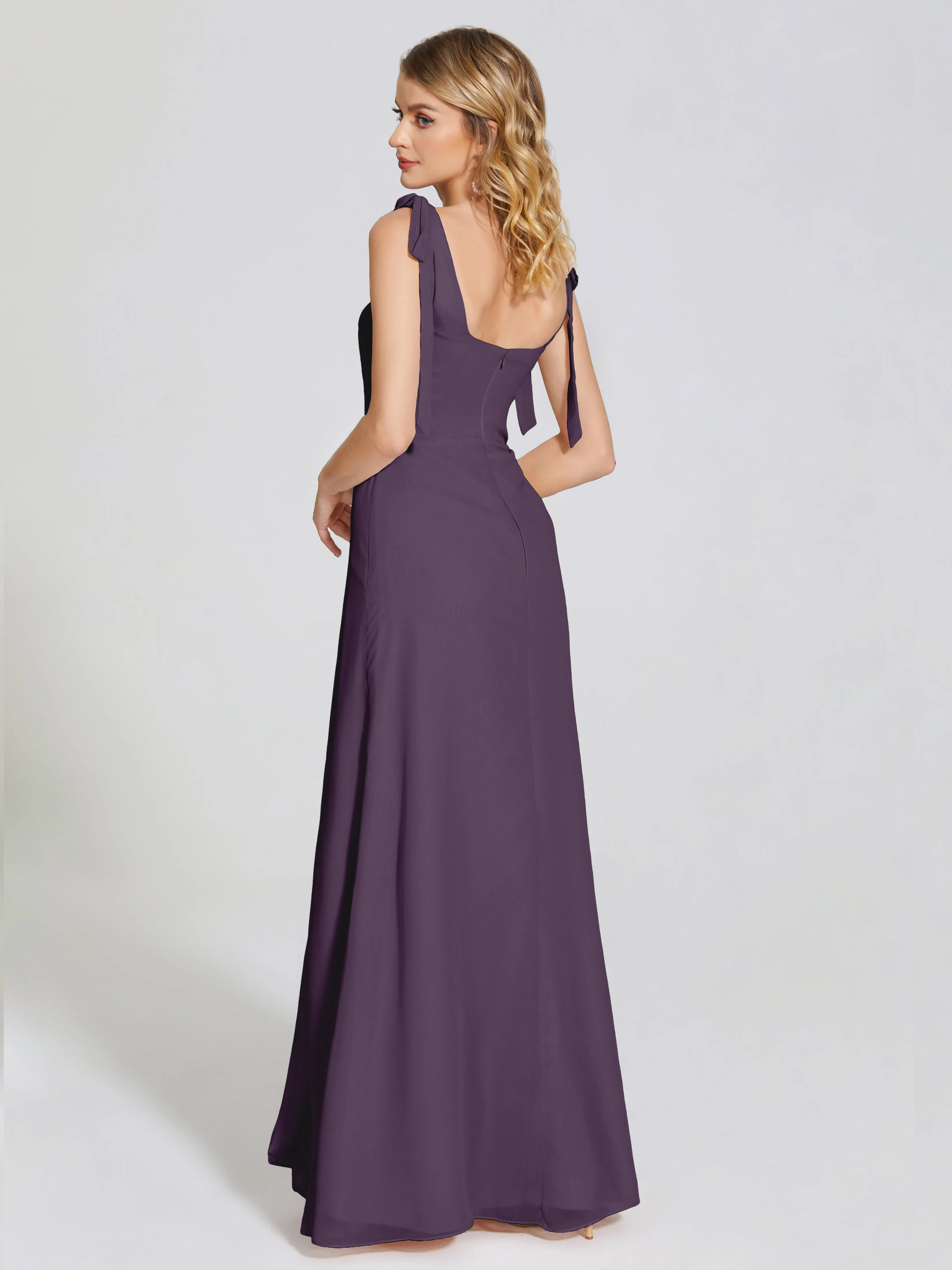 Michelle Elegant Square Neckline Chiffon Bridesmaid Dresses