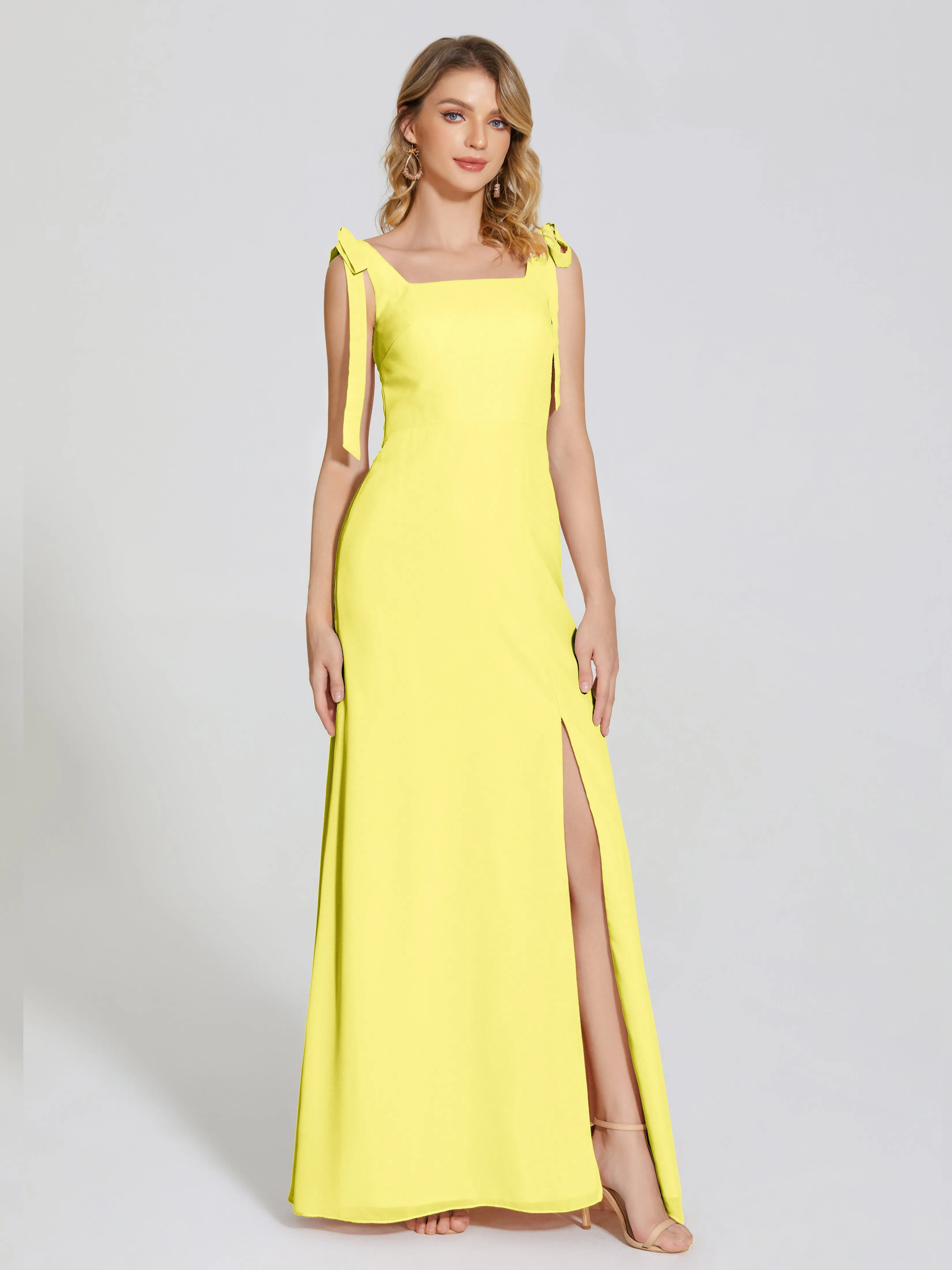 Michelle Elegant Square Neckline Chiffon Bridesmaid Dresses