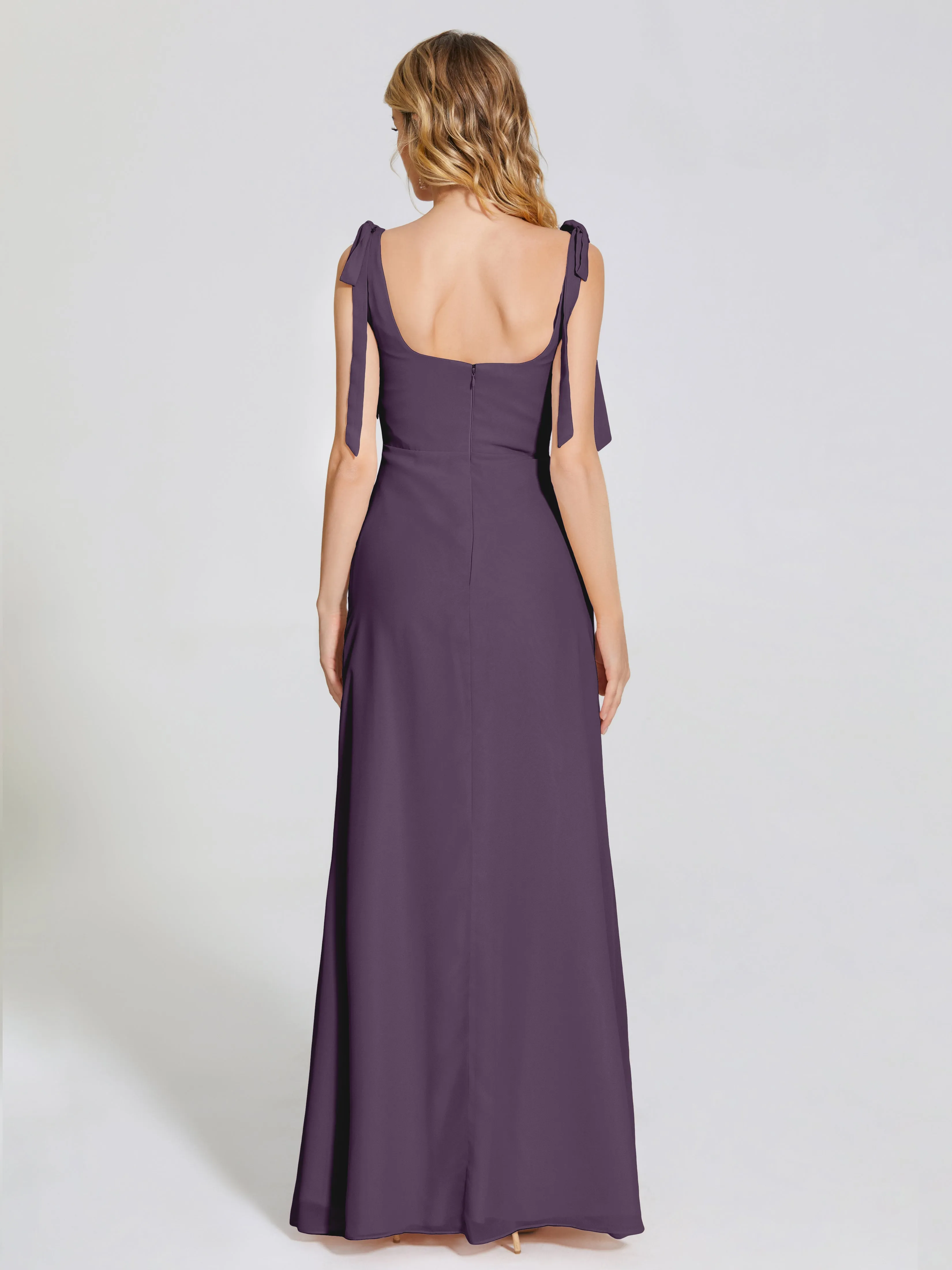 Michelle Elegant Square Neckline Chiffon Bridesmaid Dresses