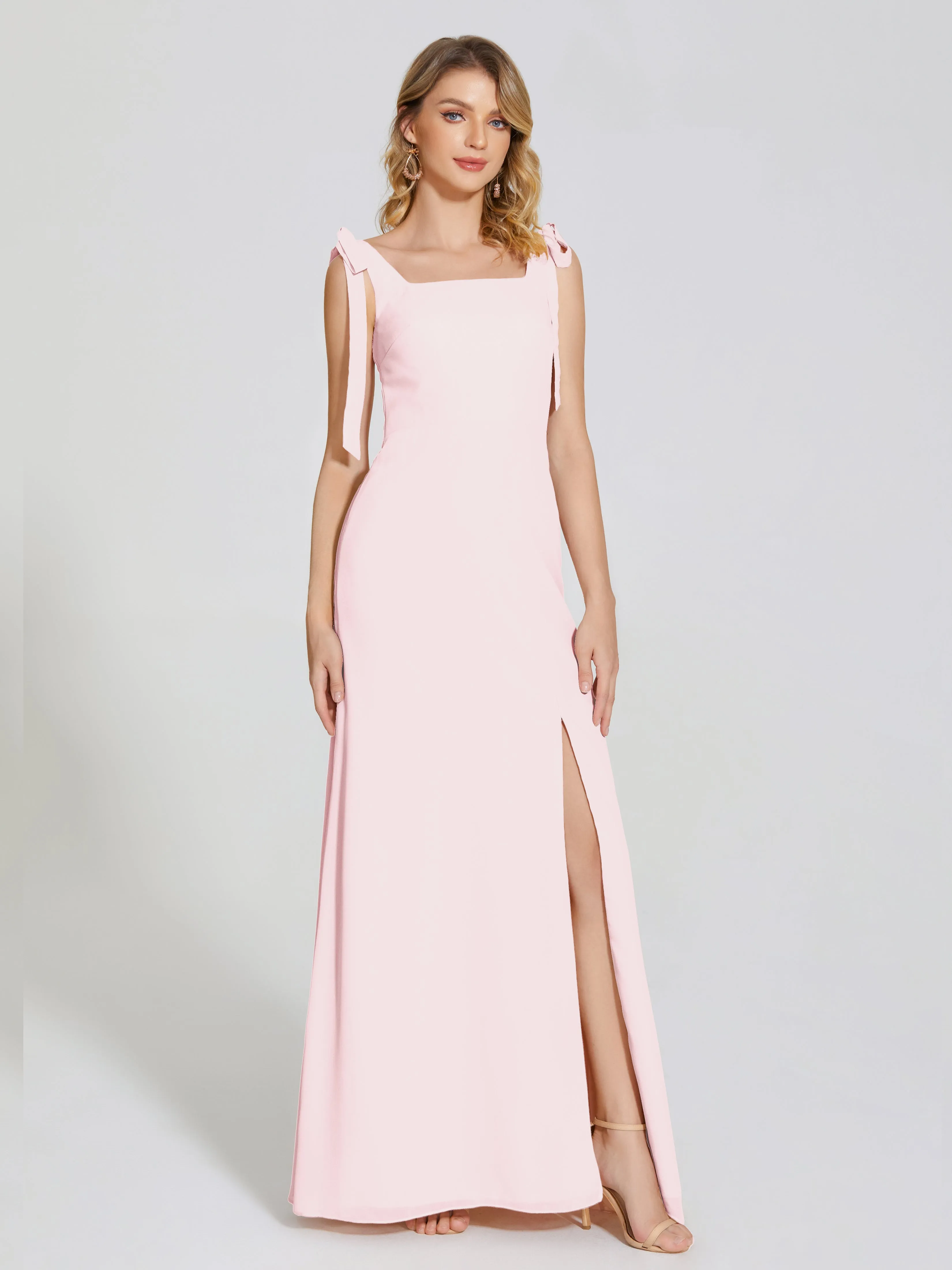 Michelle Elegant Square Neckline Chiffon Bridesmaid Dresses