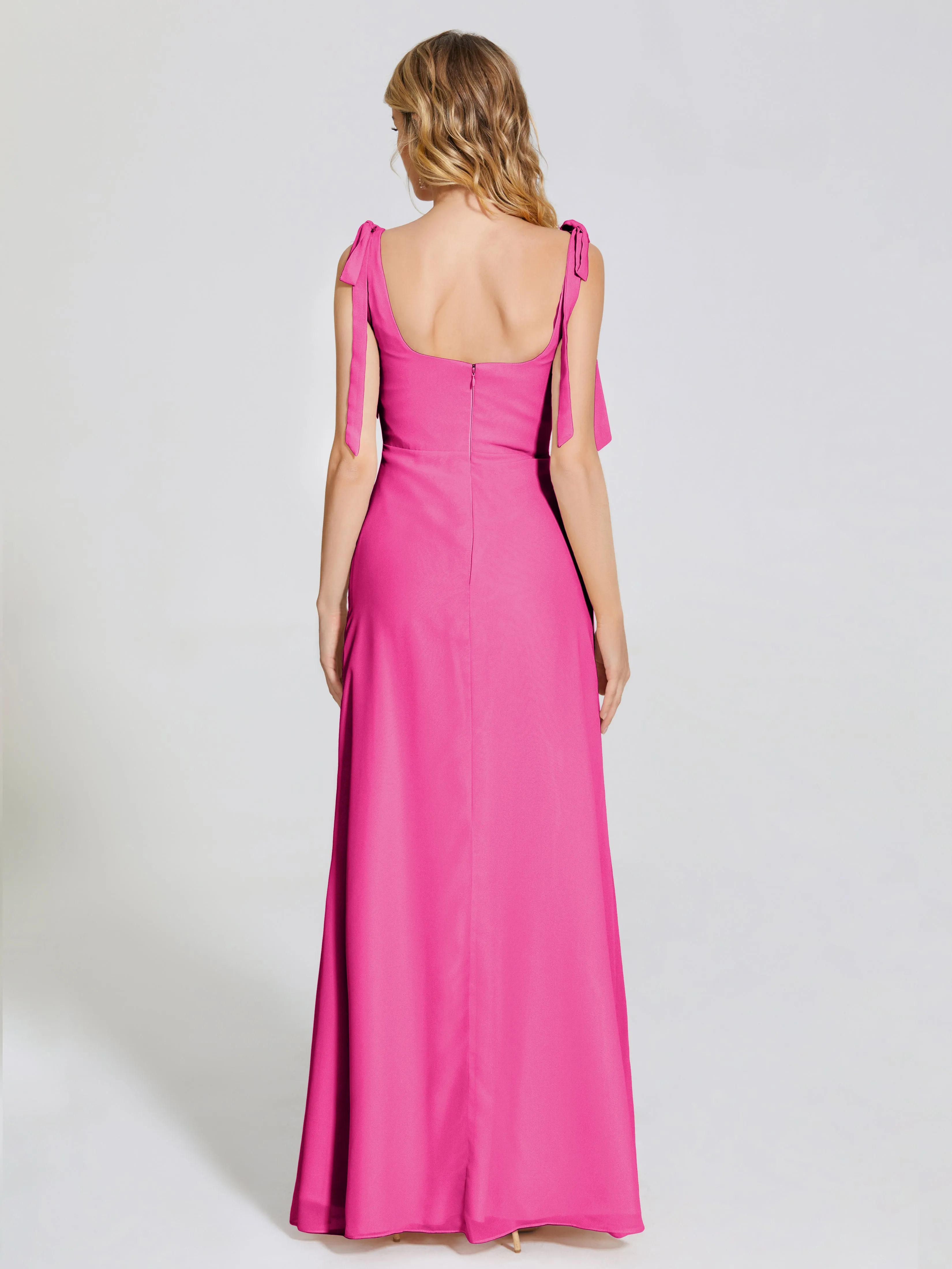 Michelle Elegant Square Neckline Chiffon Bridesmaid Dresses