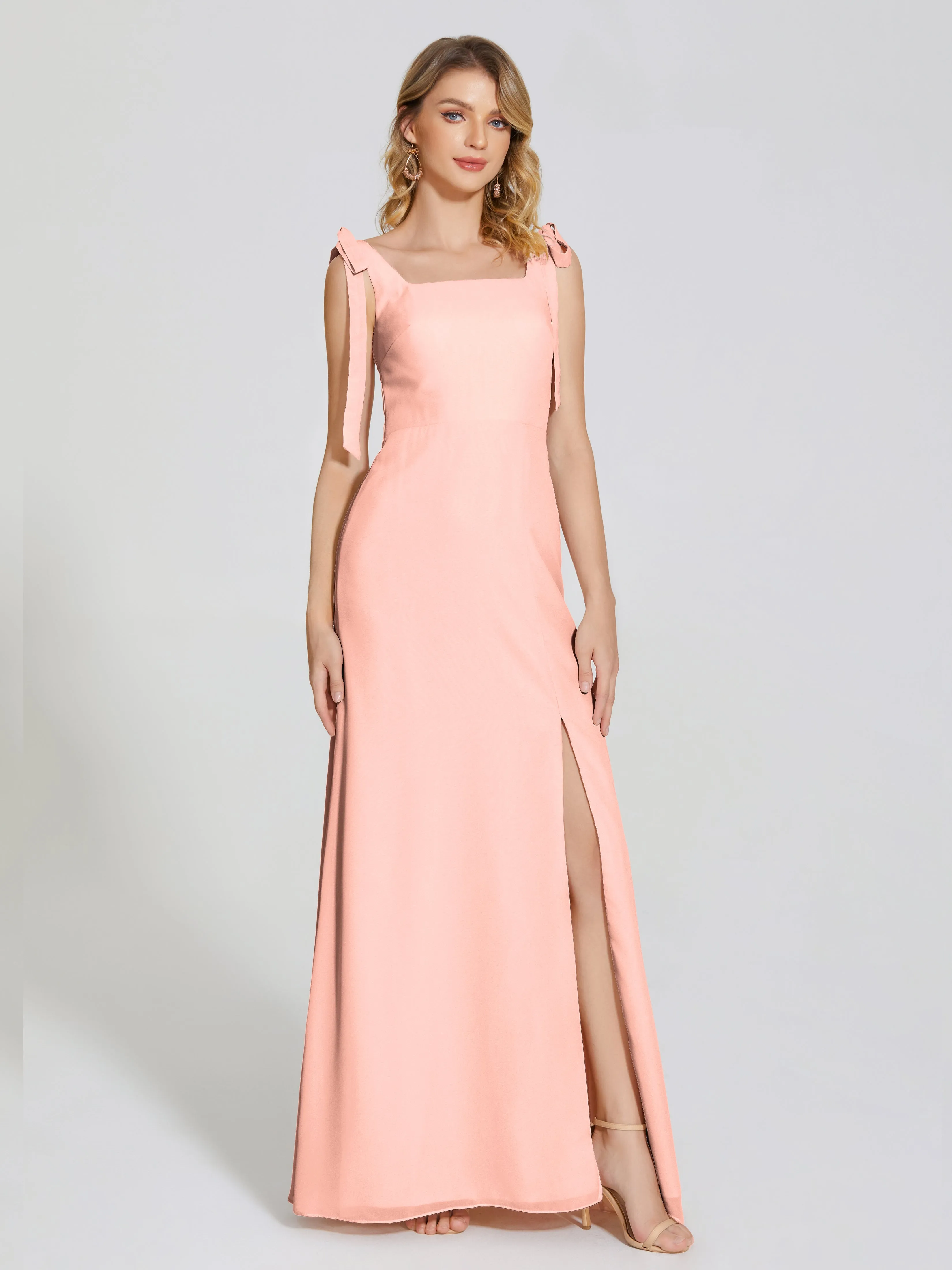 Michelle Elegant Square Neckline Chiffon Bridesmaid Dresses