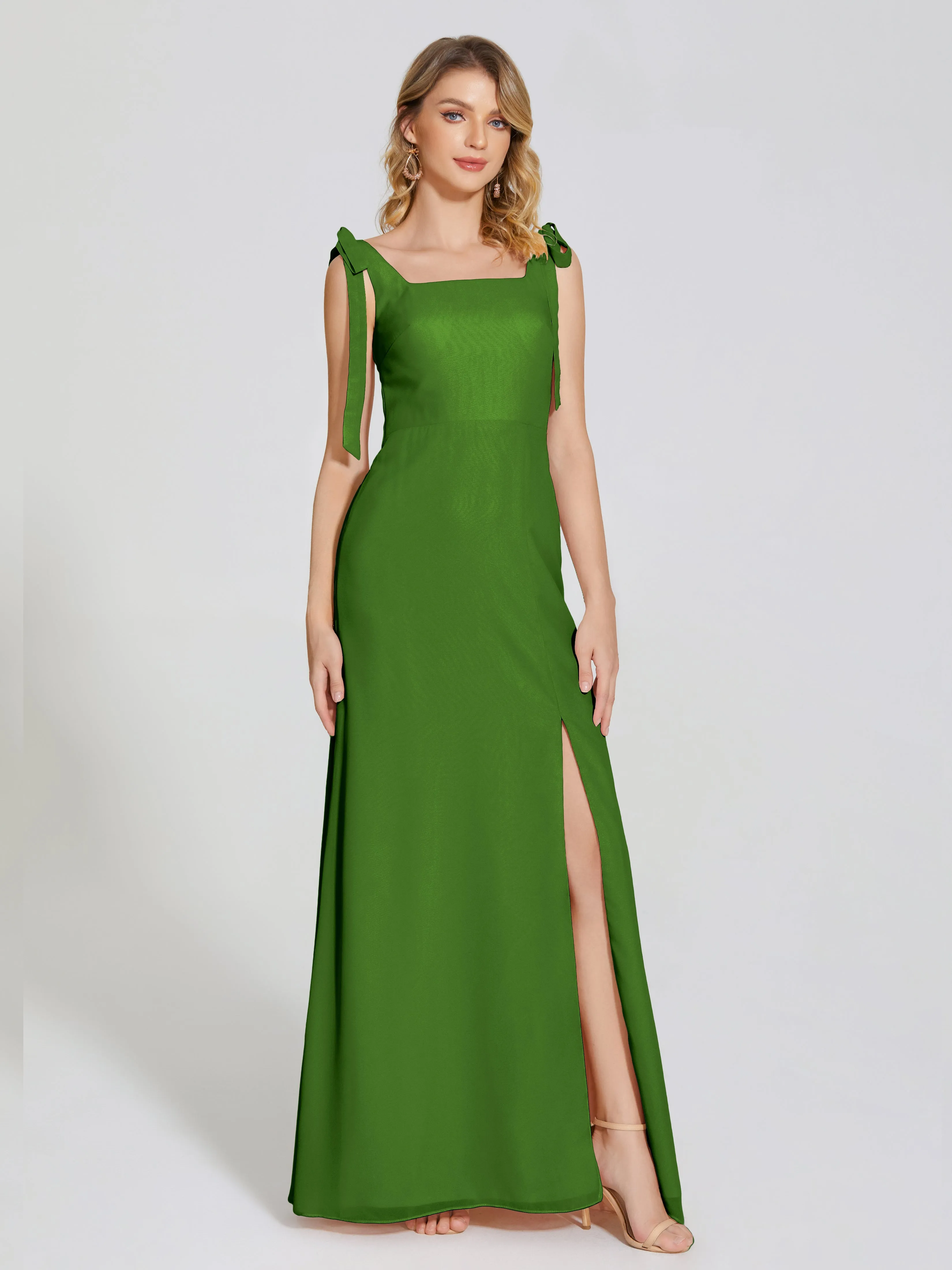 Michelle Elegant Square Neckline Chiffon Bridesmaid Dresses