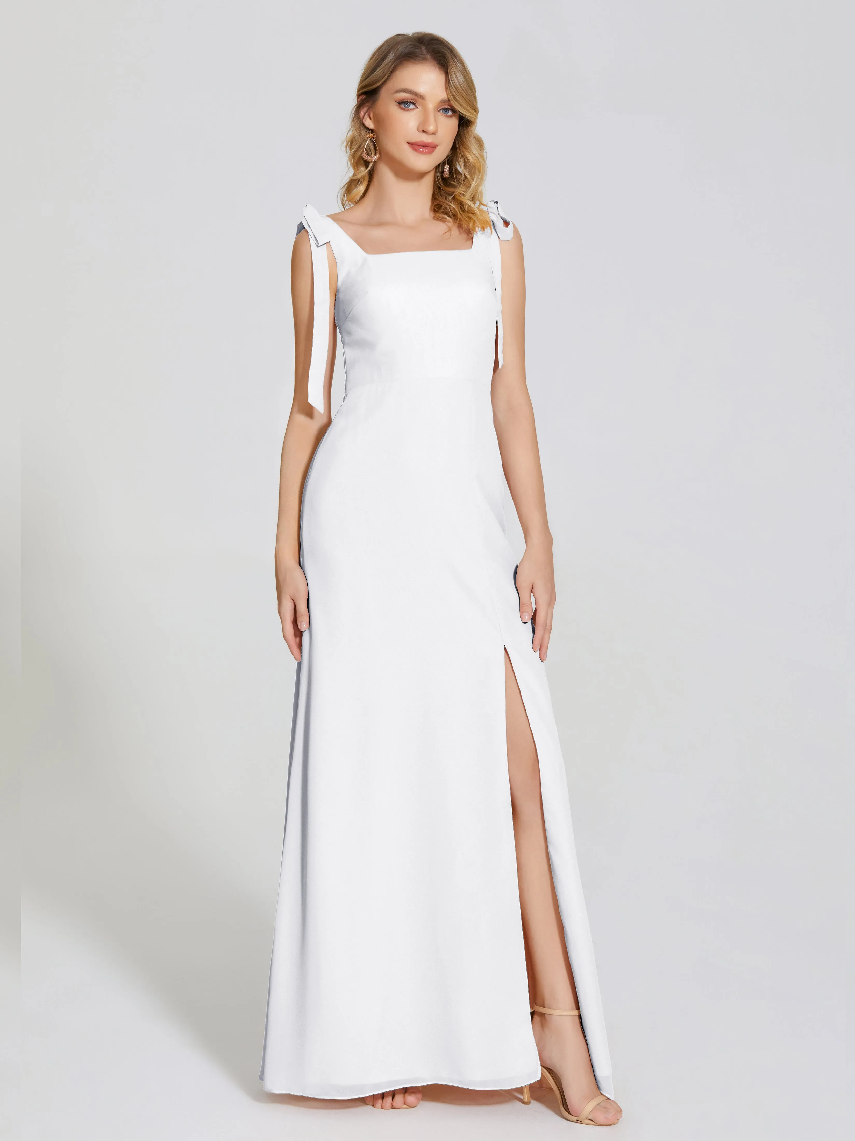 Michelle Elegant Square Neckline Chiffon Bridesmaid Dresses