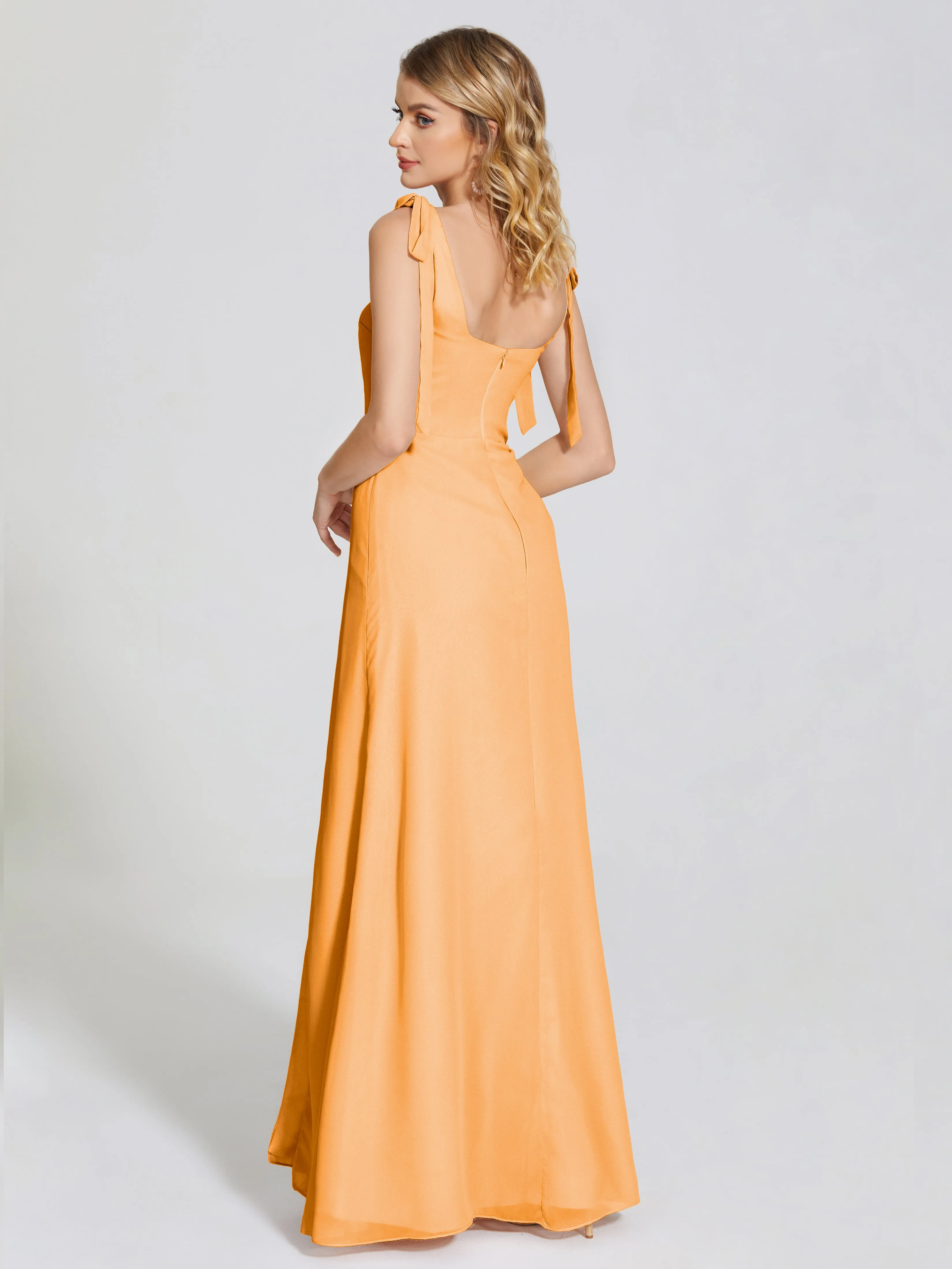 Michelle Elegant Square Neckline Chiffon Bridesmaid Dresses