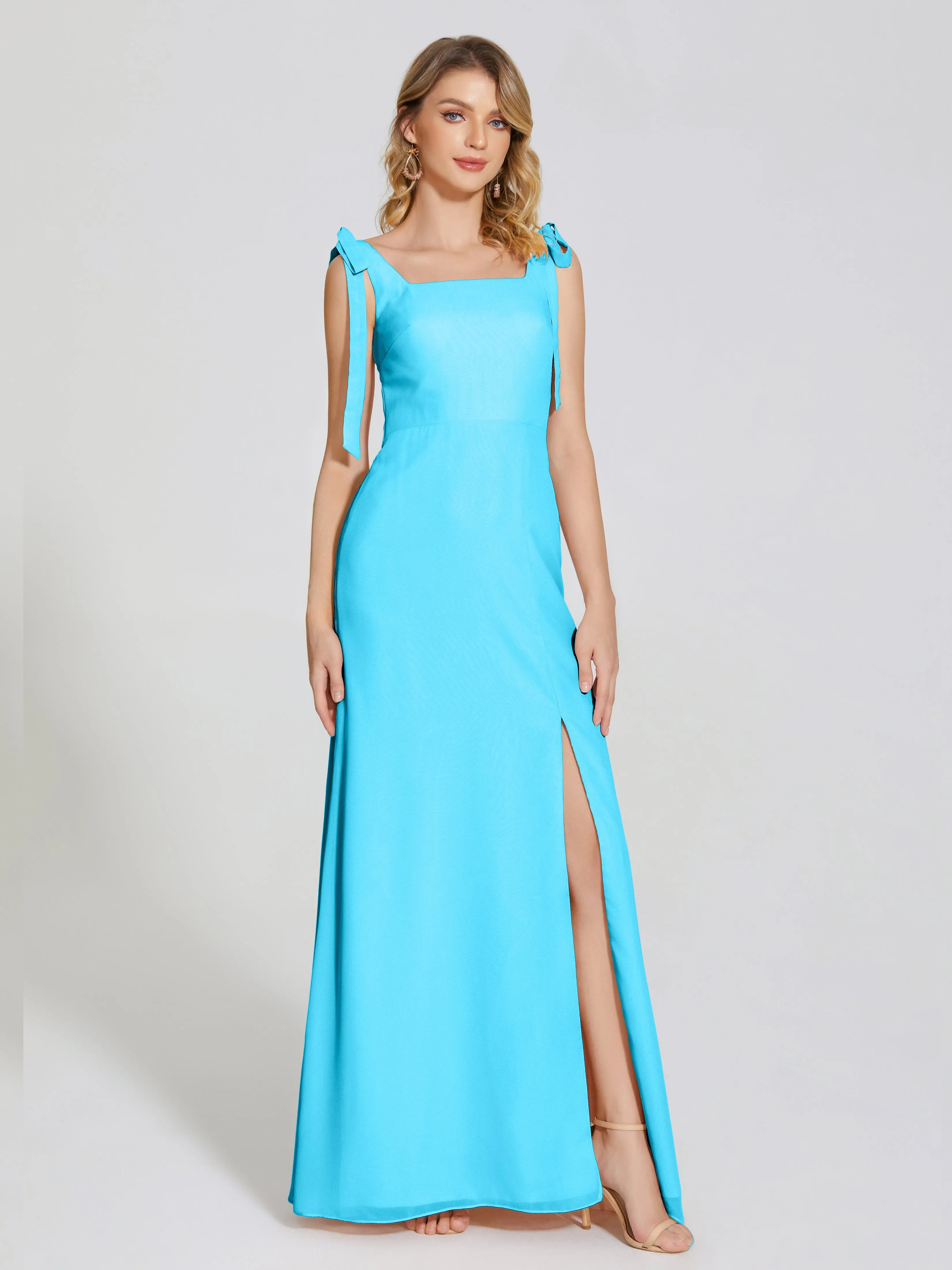 Michelle Elegant Square Neckline Chiffon Bridesmaid Dresses