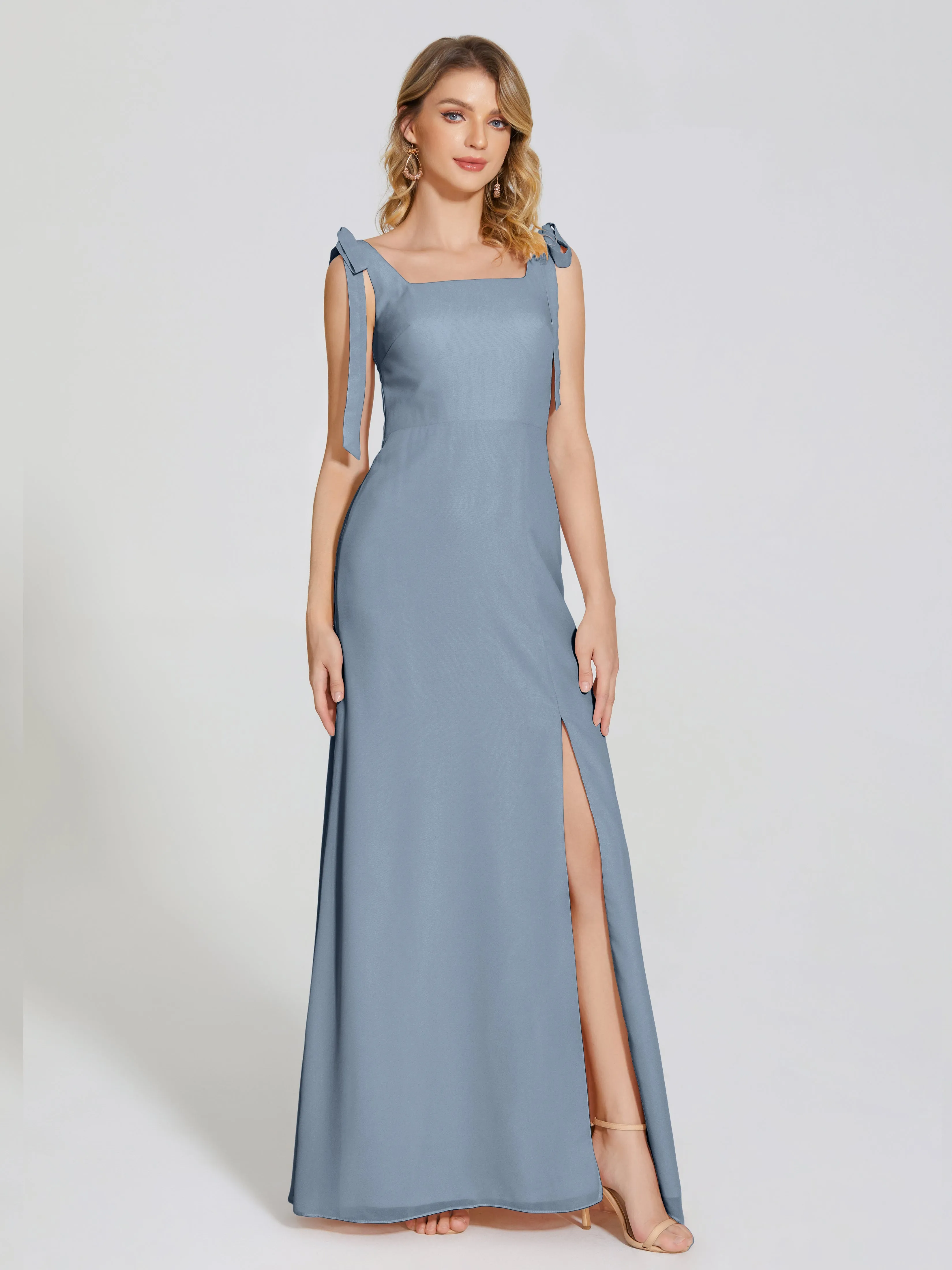 Michelle Elegant Square Neckline Chiffon Bridesmaid Dresses