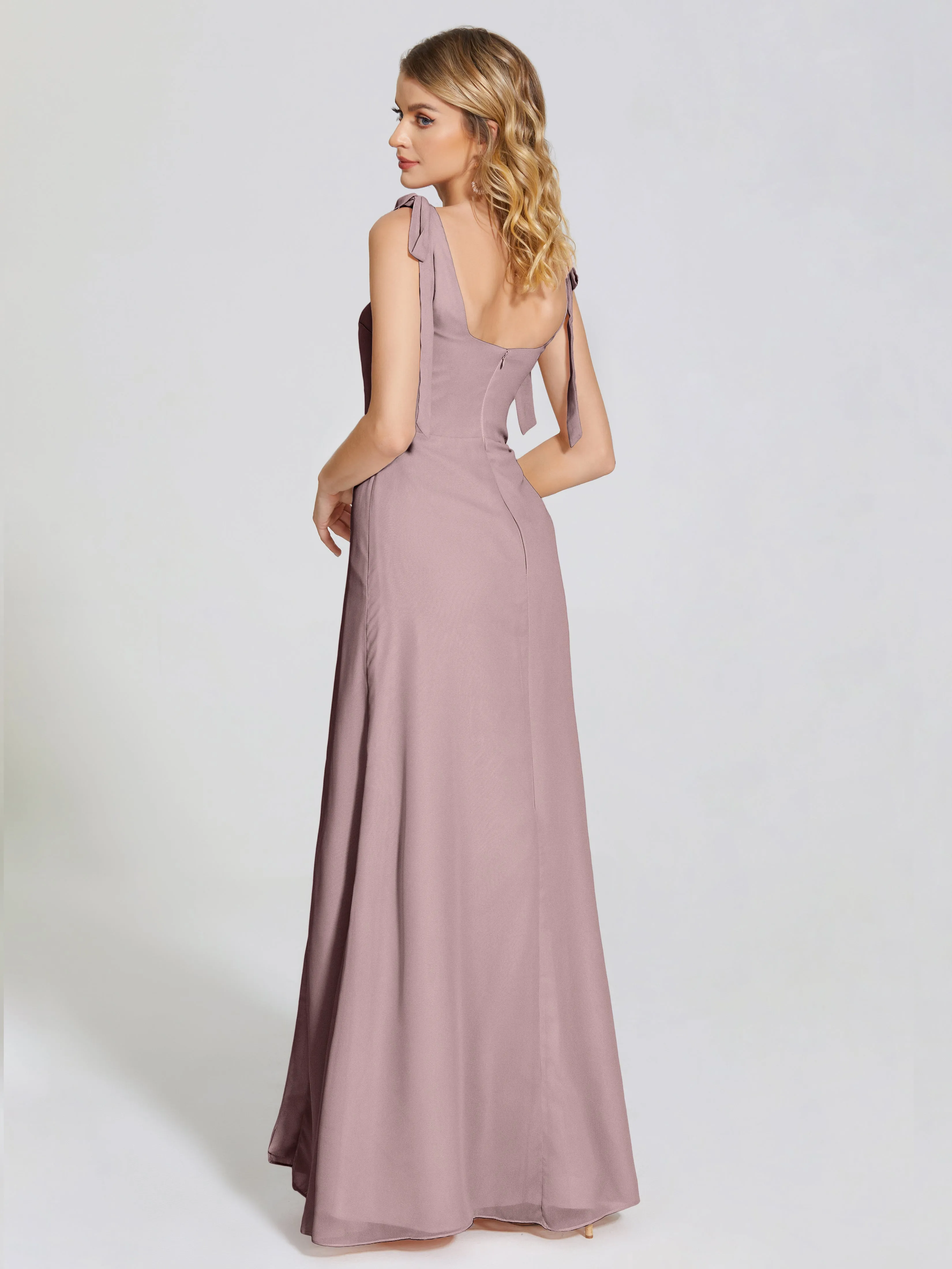 Michelle Elegant Square Neckline Chiffon Bridesmaid Dresses