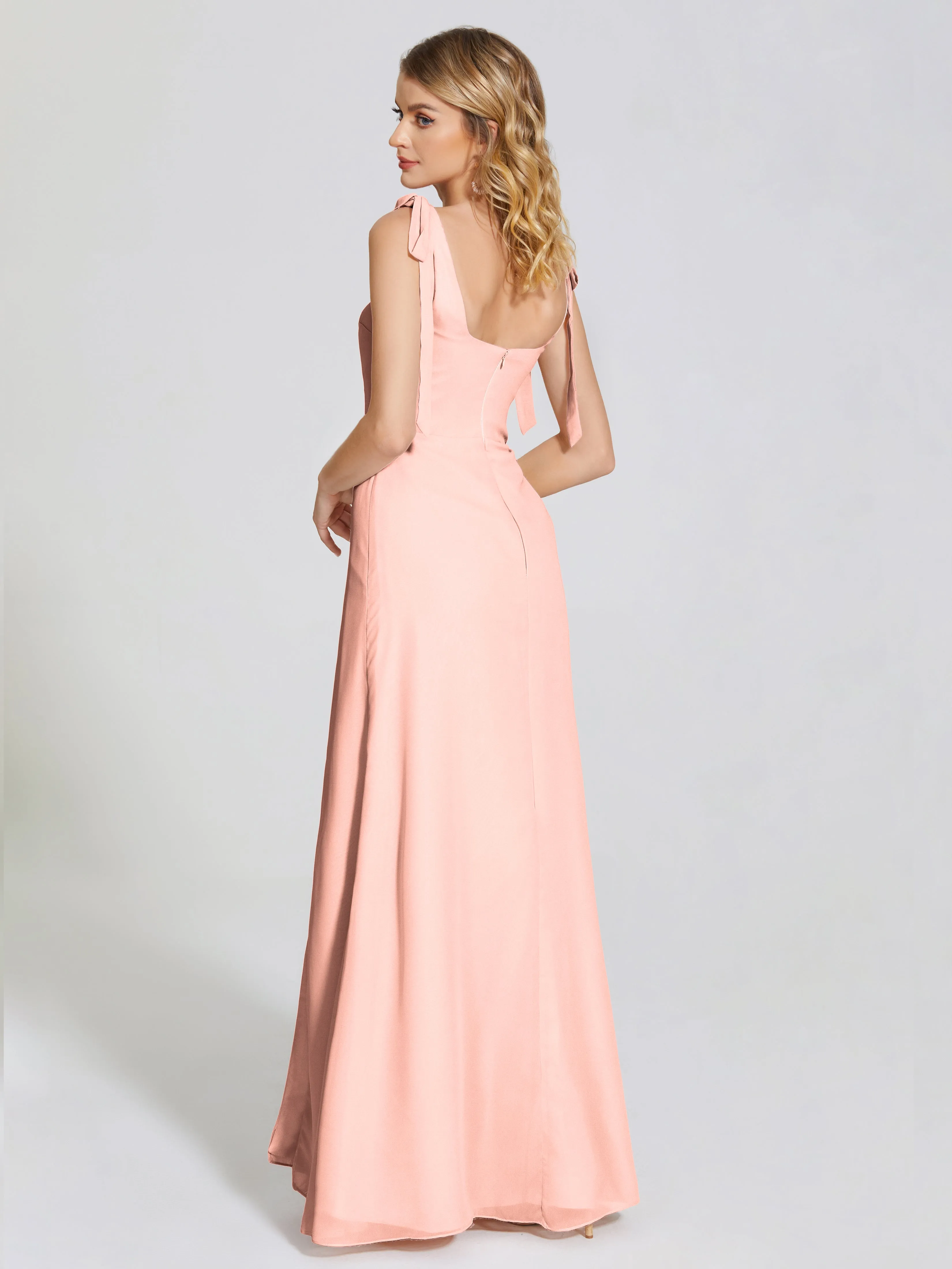 Michelle Elegant Square Neckline Chiffon Bridesmaid Dresses