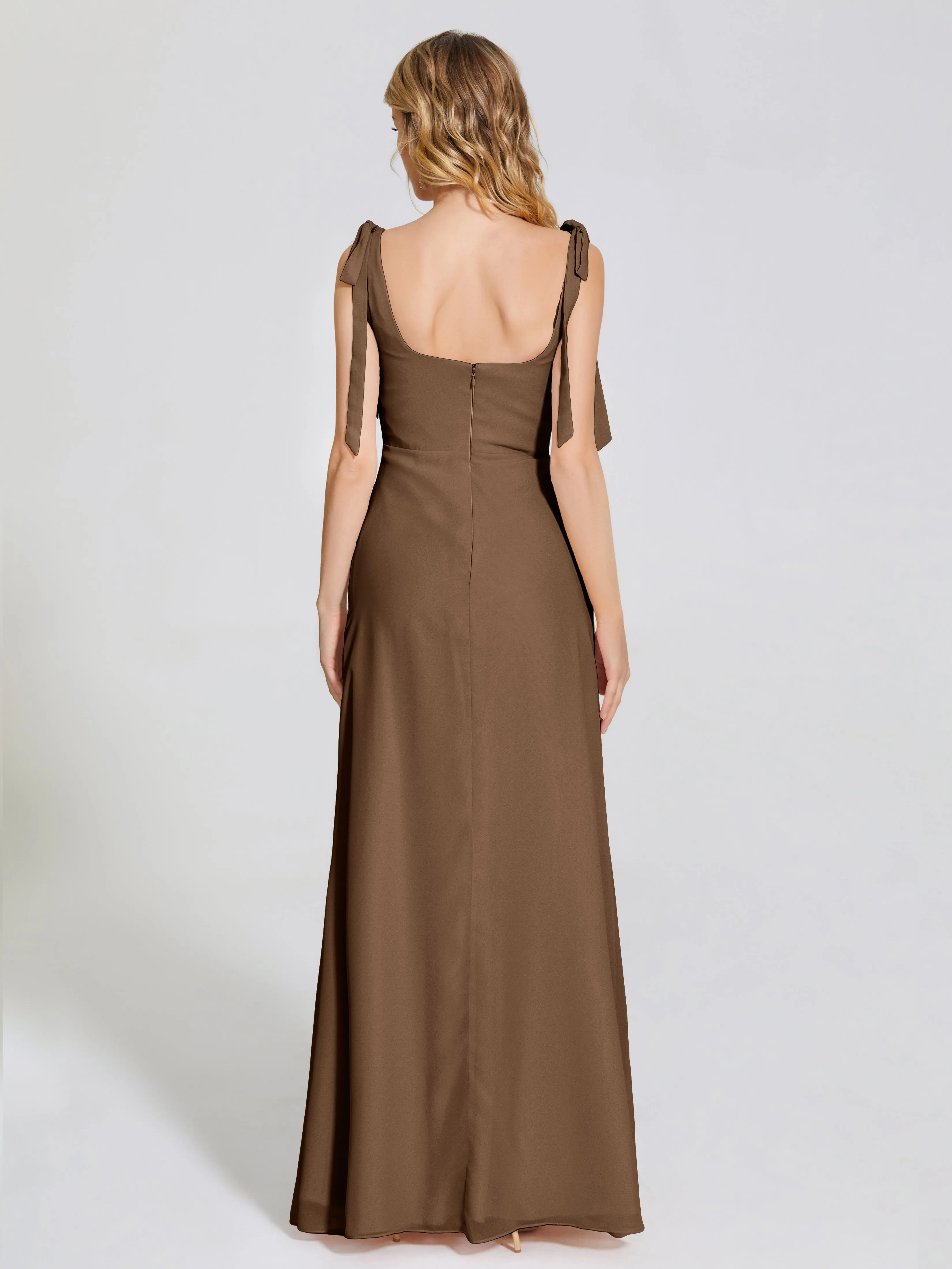 Michelle Elegant Square Neckline Chiffon Bridesmaid Dresses