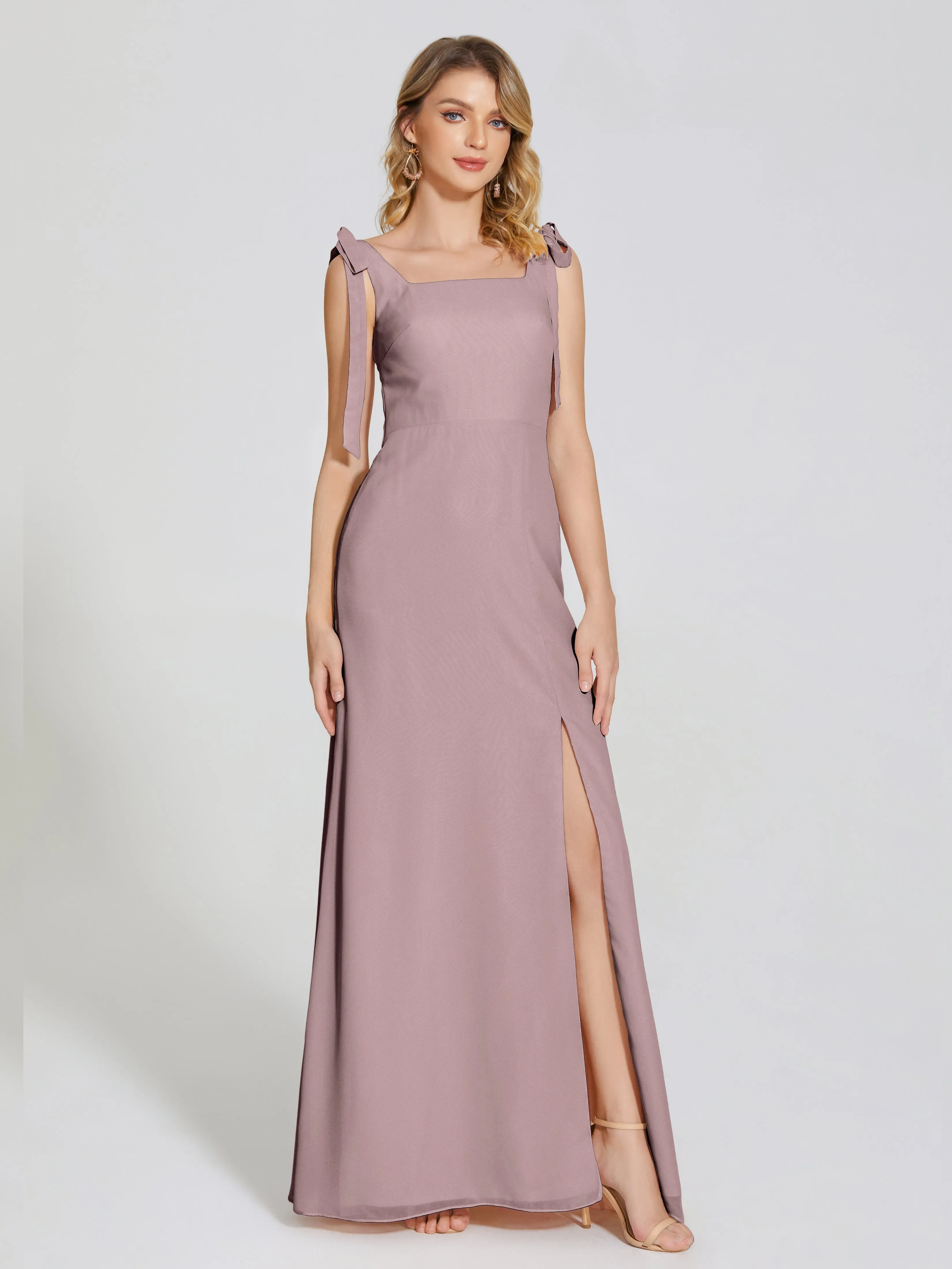 Michelle Elegant Square Neckline Chiffon Bridesmaid Dresses