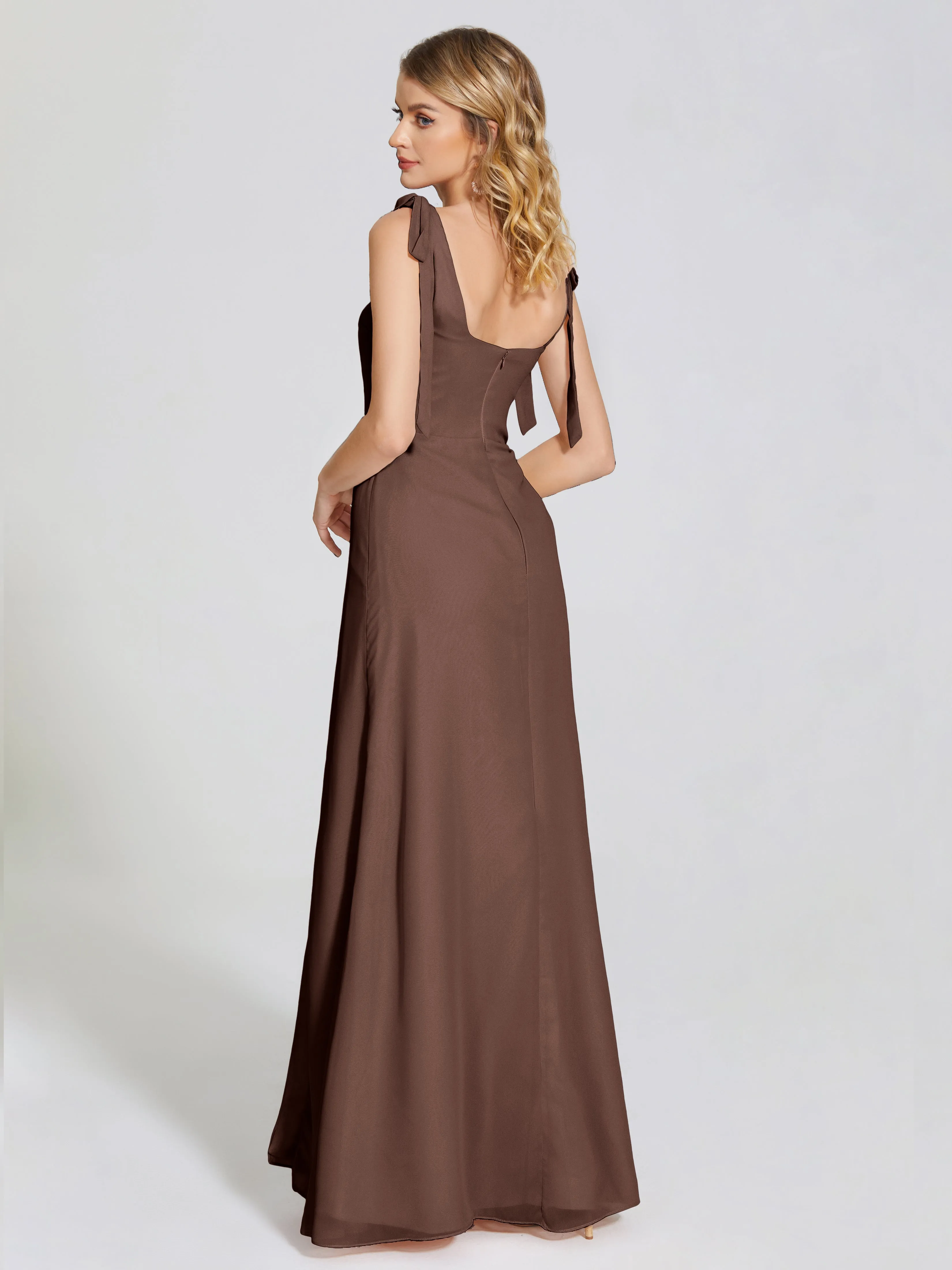 Michelle Elegant Square Neckline Chiffon Bridesmaid Dresses
