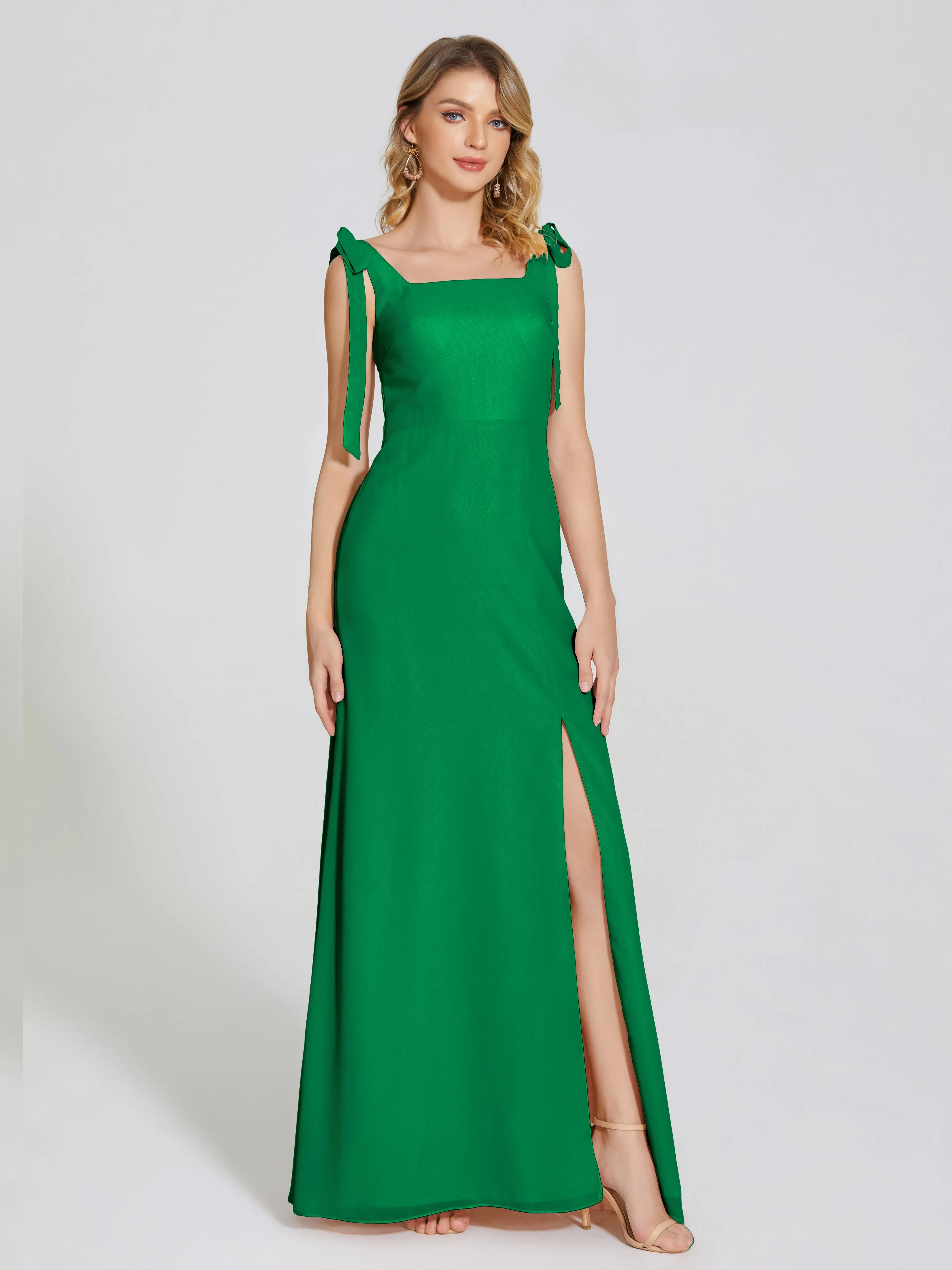 Michelle Elegant Square Neckline Chiffon Bridesmaid Dresses