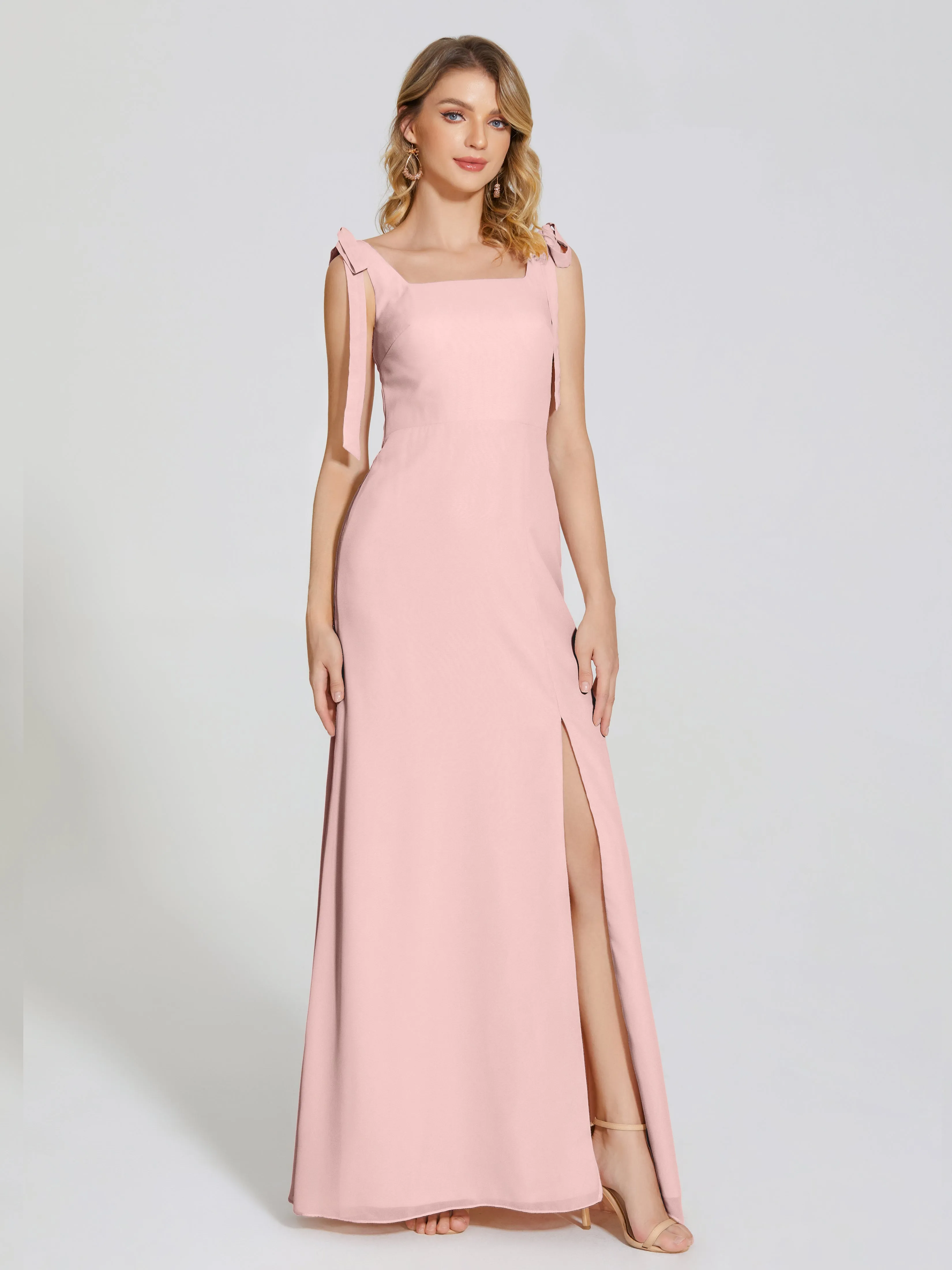 Michelle Elegant Square Neckline Chiffon Bridesmaid Dresses