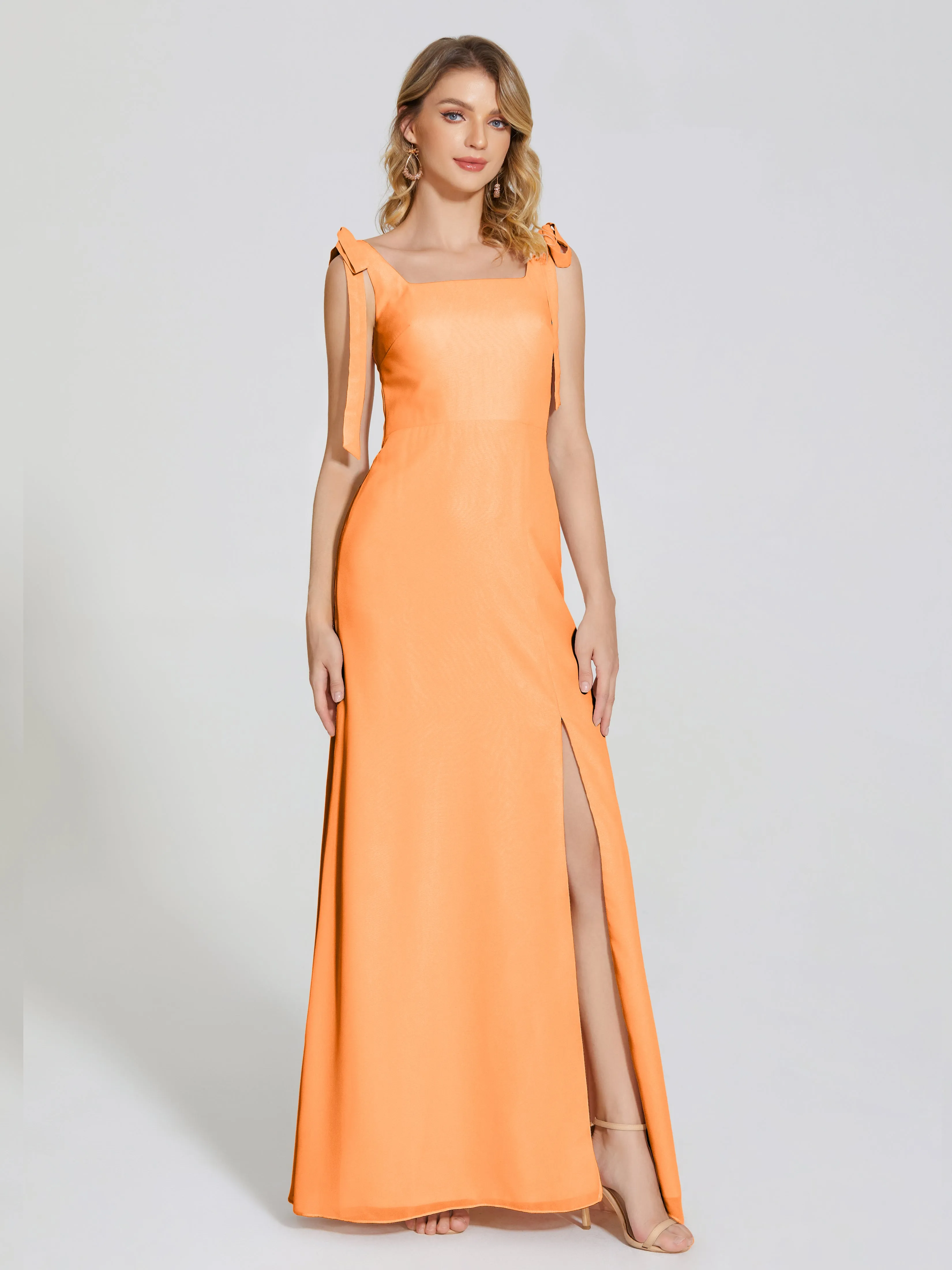 Michelle Elegant Square Neckline Chiffon Bridesmaid Dresses