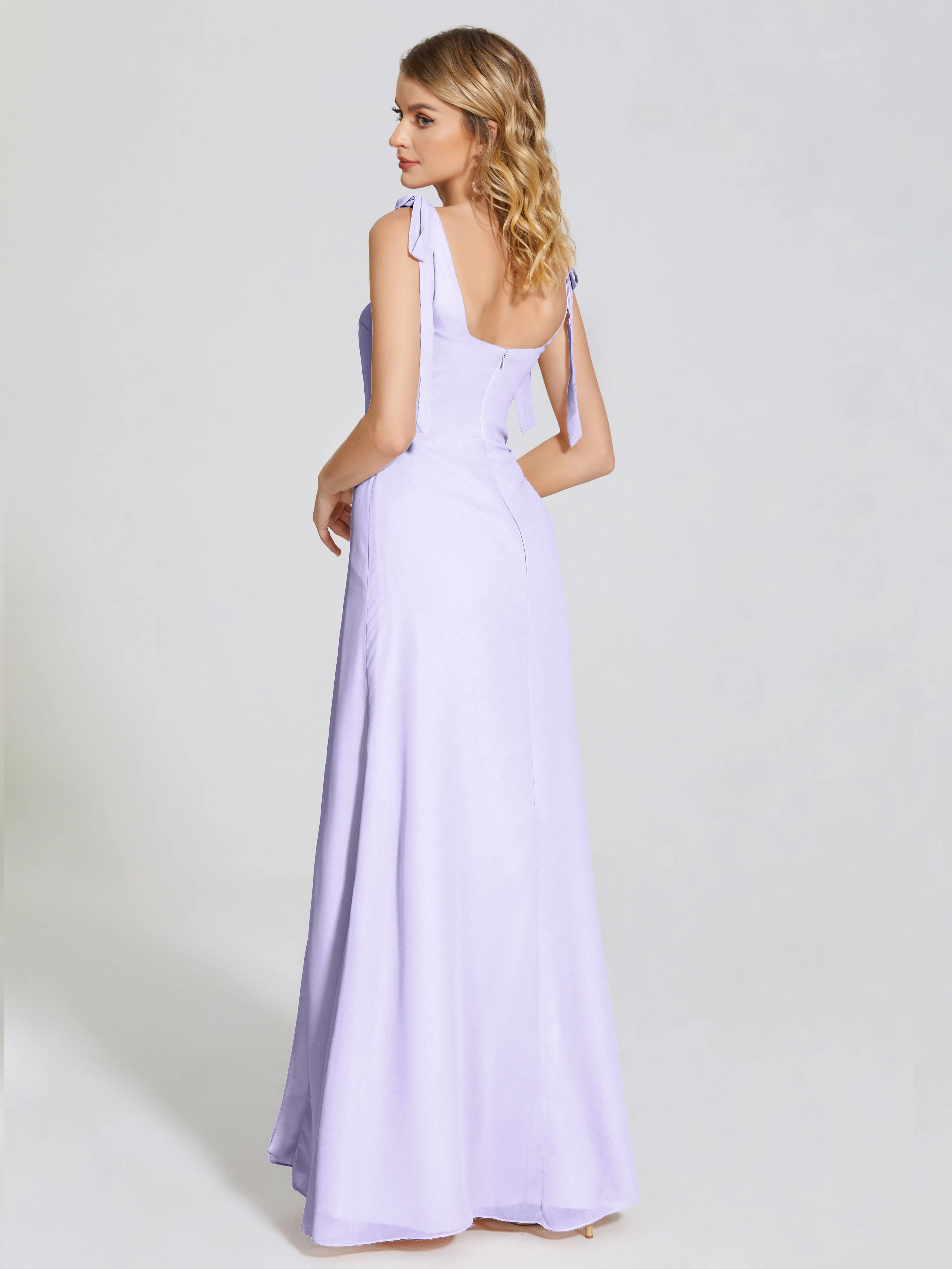 Michelle Elegant Square Neckline Chiffon Bridesmaid Dresses