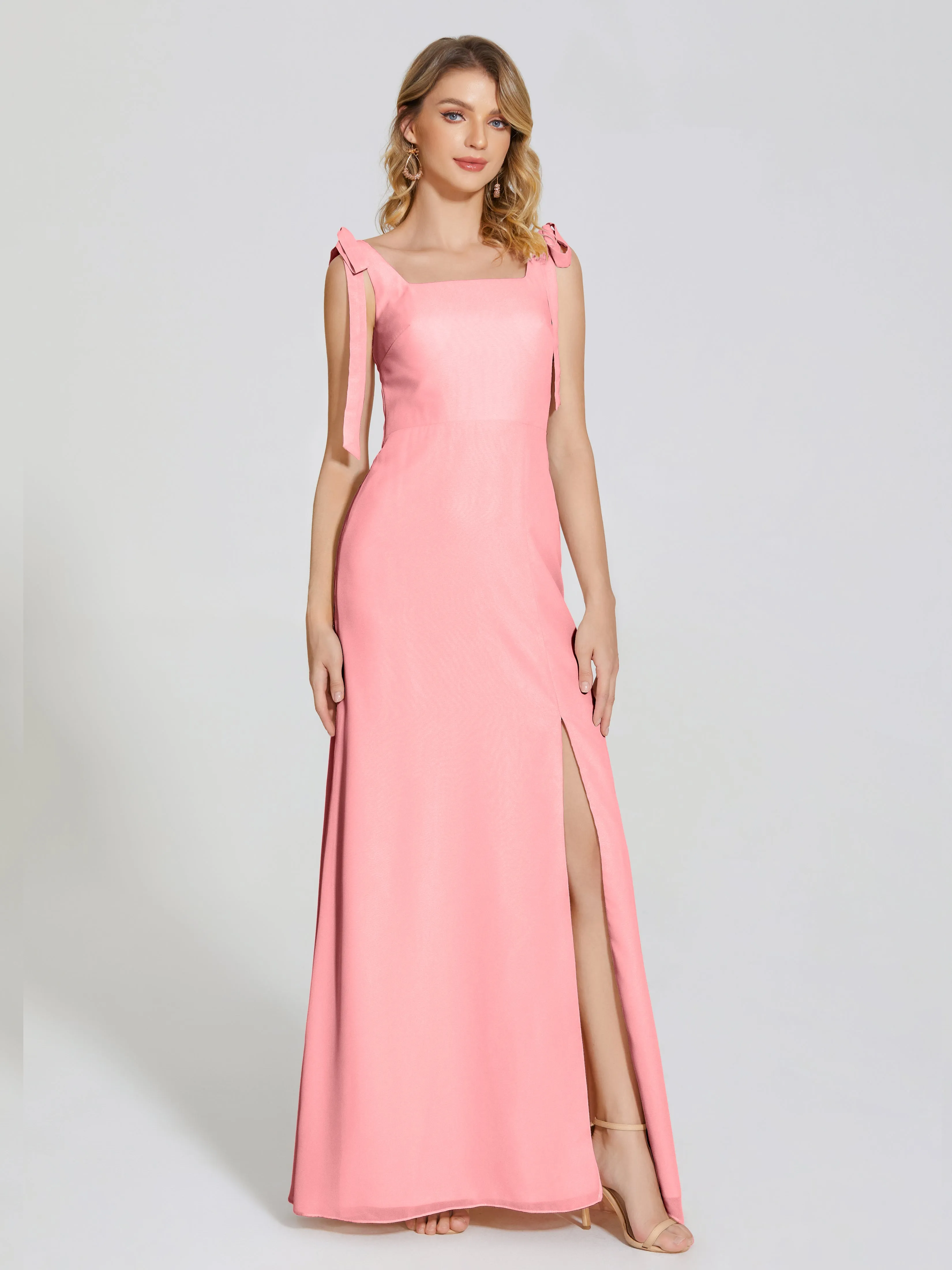 Michelle Elegant Square Neckline Chiffon Bridesmaid Dresses
