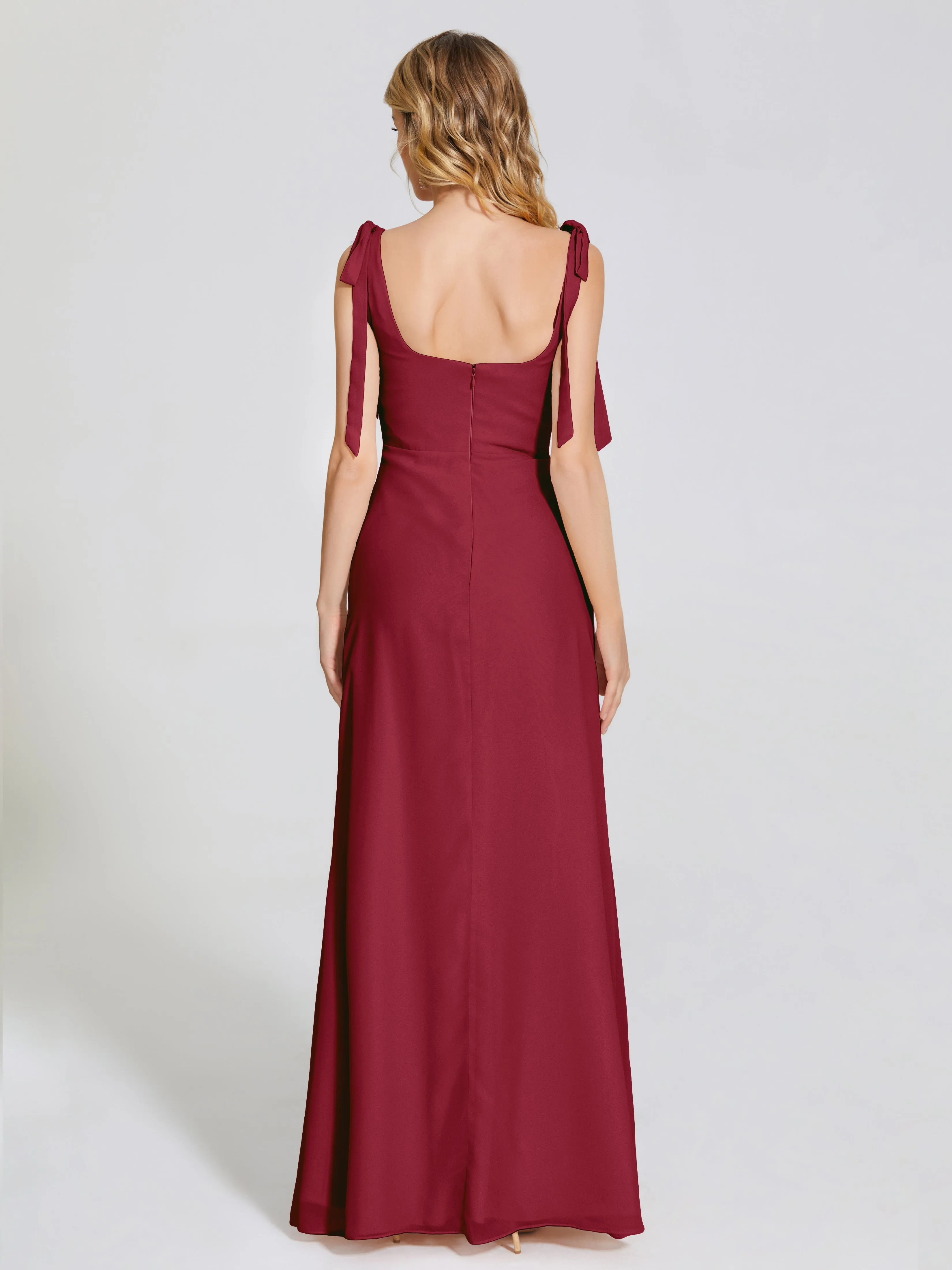 Michelle Elegant Square Neckline Chiffon Bridesmaid Dresses