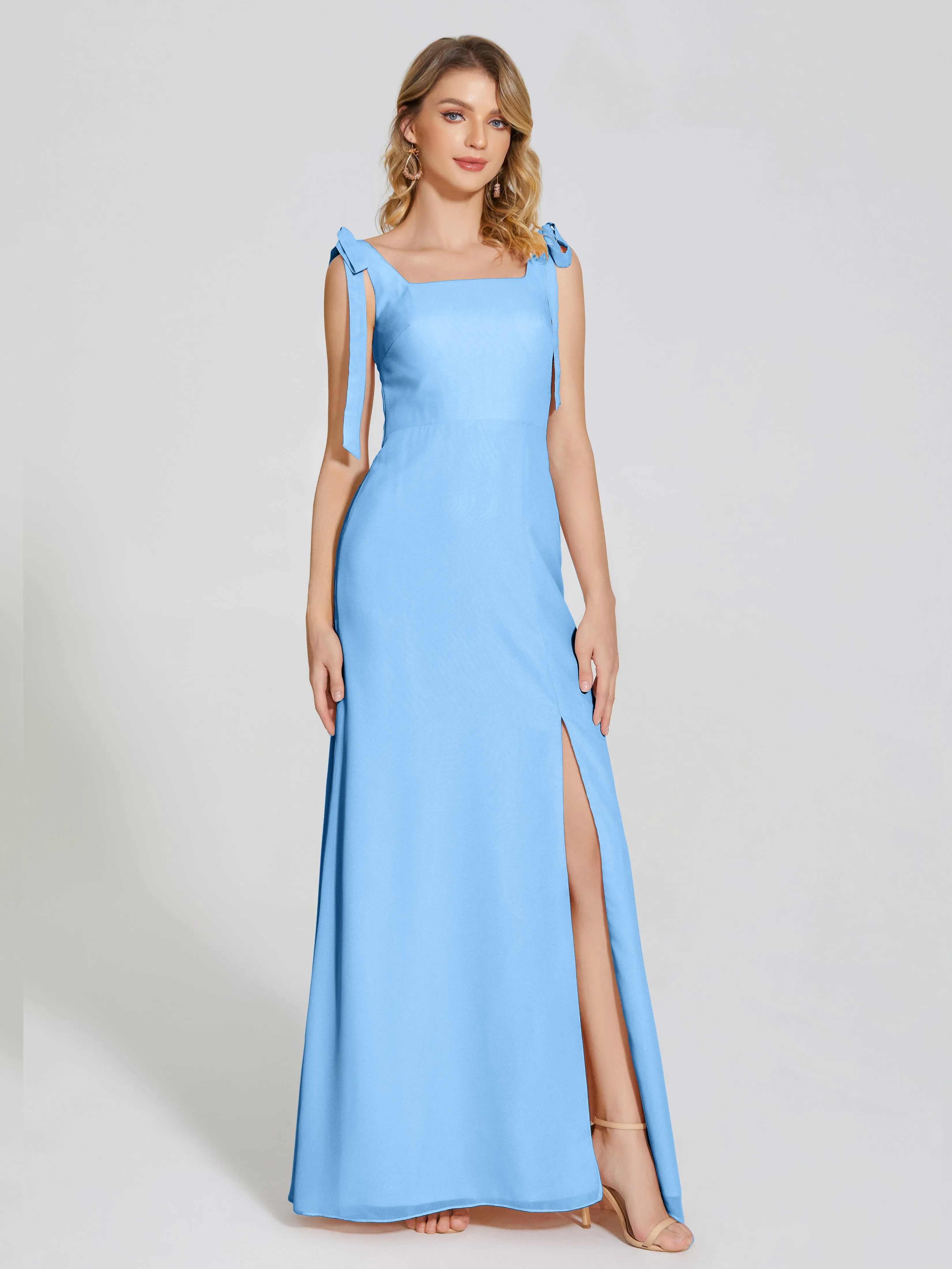 Michelle Elegant Square Neckline Chiffon Bridesmaid Dresses