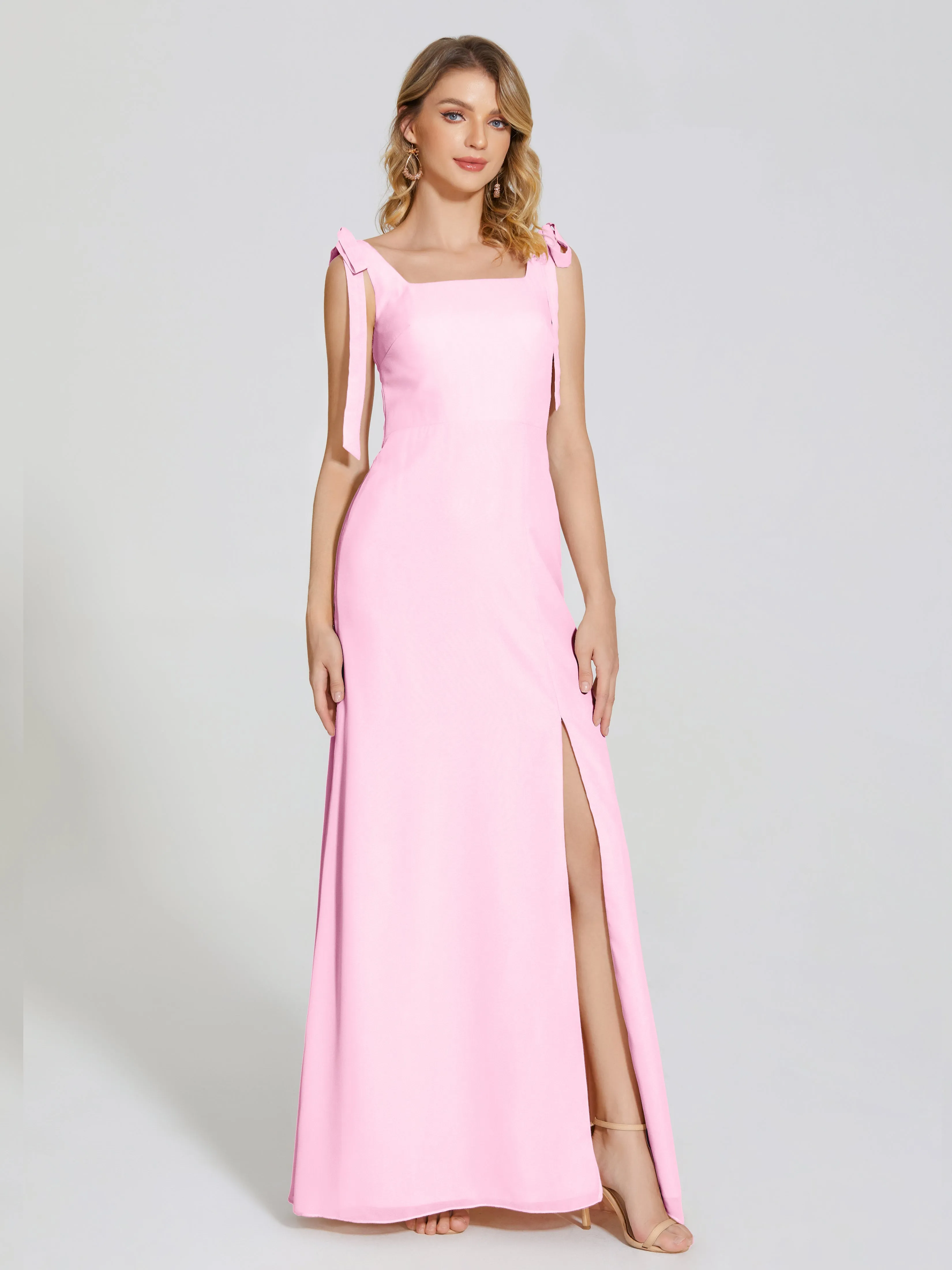 Michelle Elegant Square Neckline Chiffon Bridesmaid Dresses