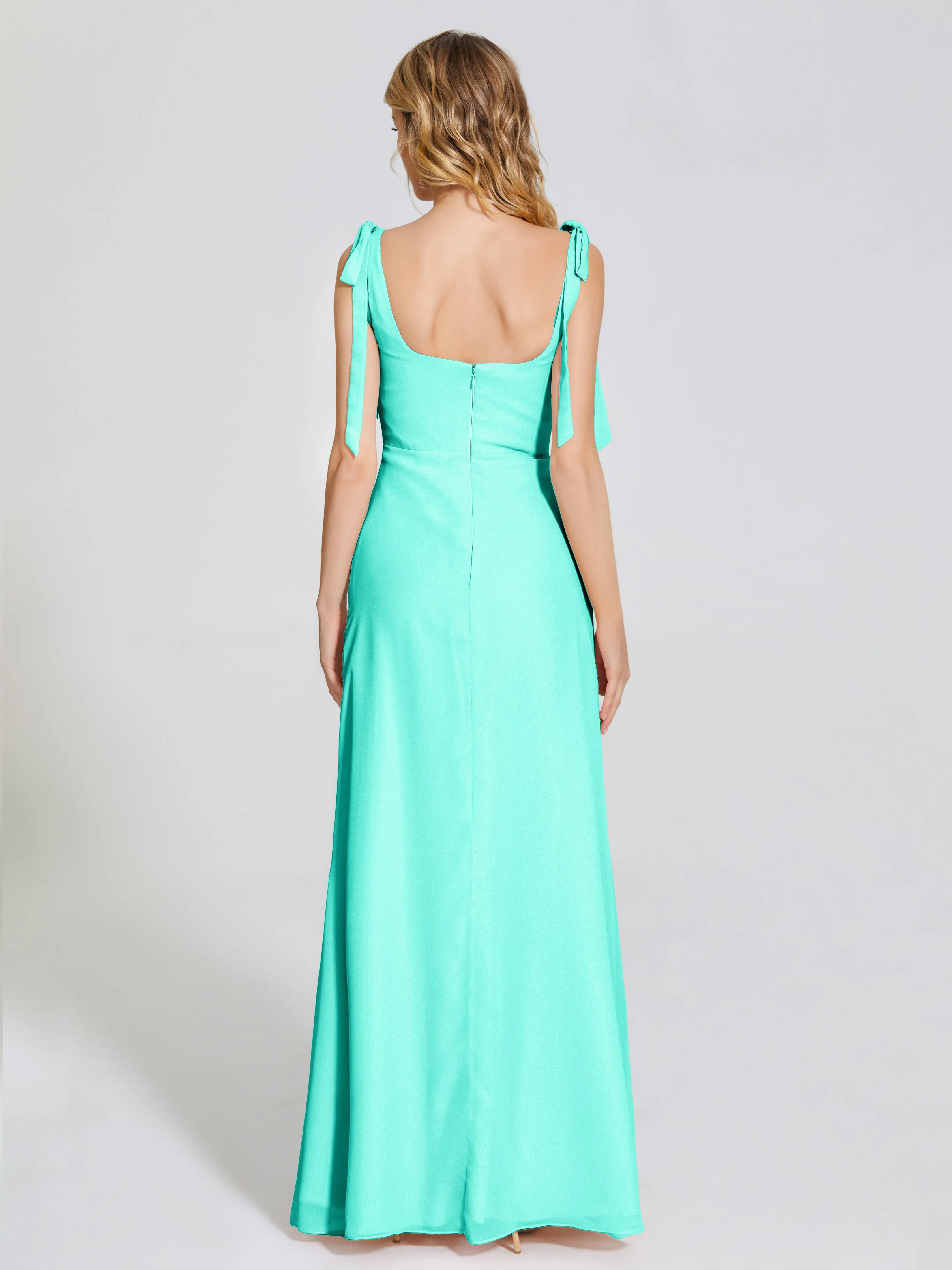 Michelle Elegant Square Neckline Chiffon Bridesmaid Dresses