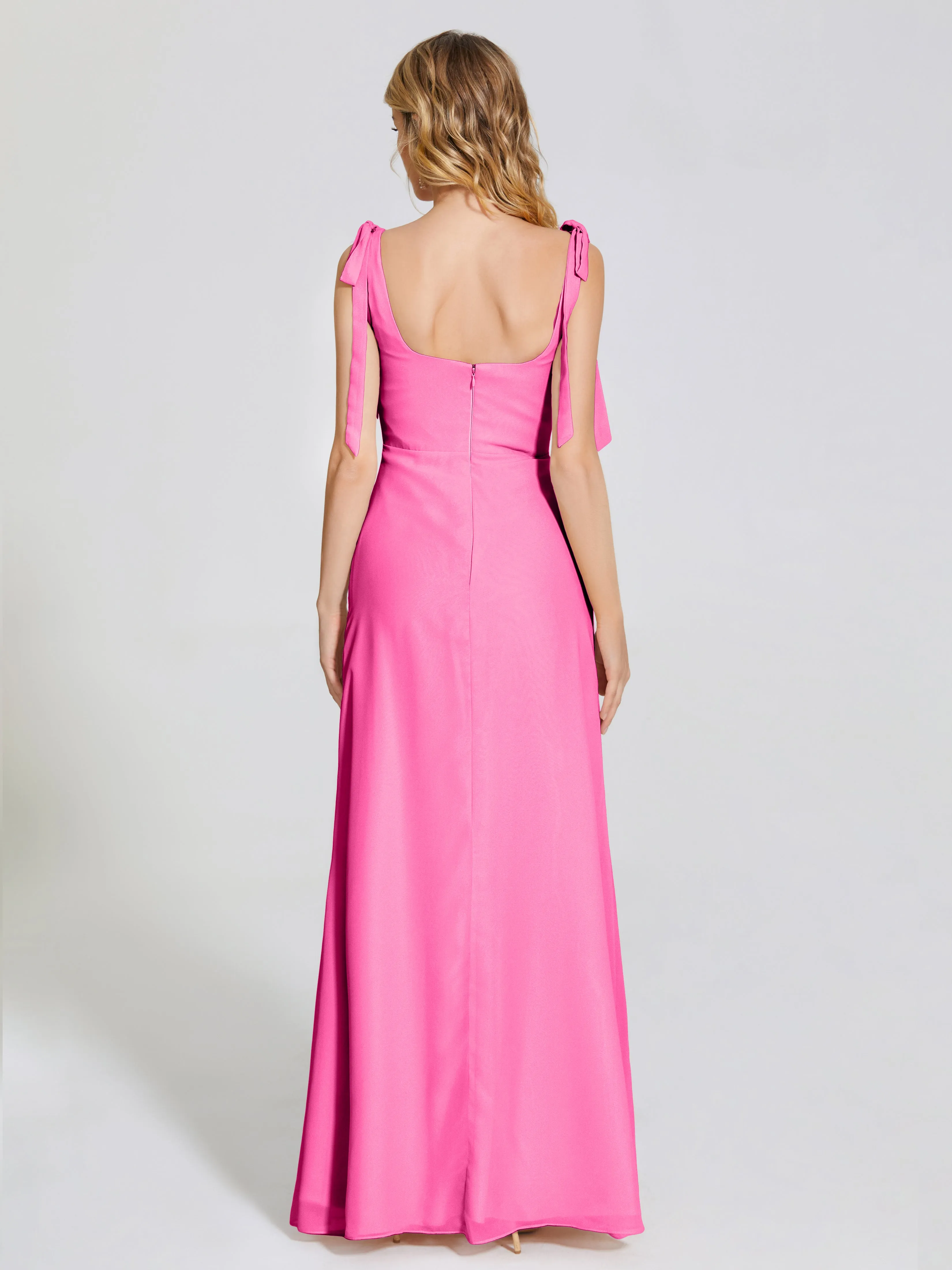 Michelle Elegant Square Neckline Chiffon Bridesmaid Dresses