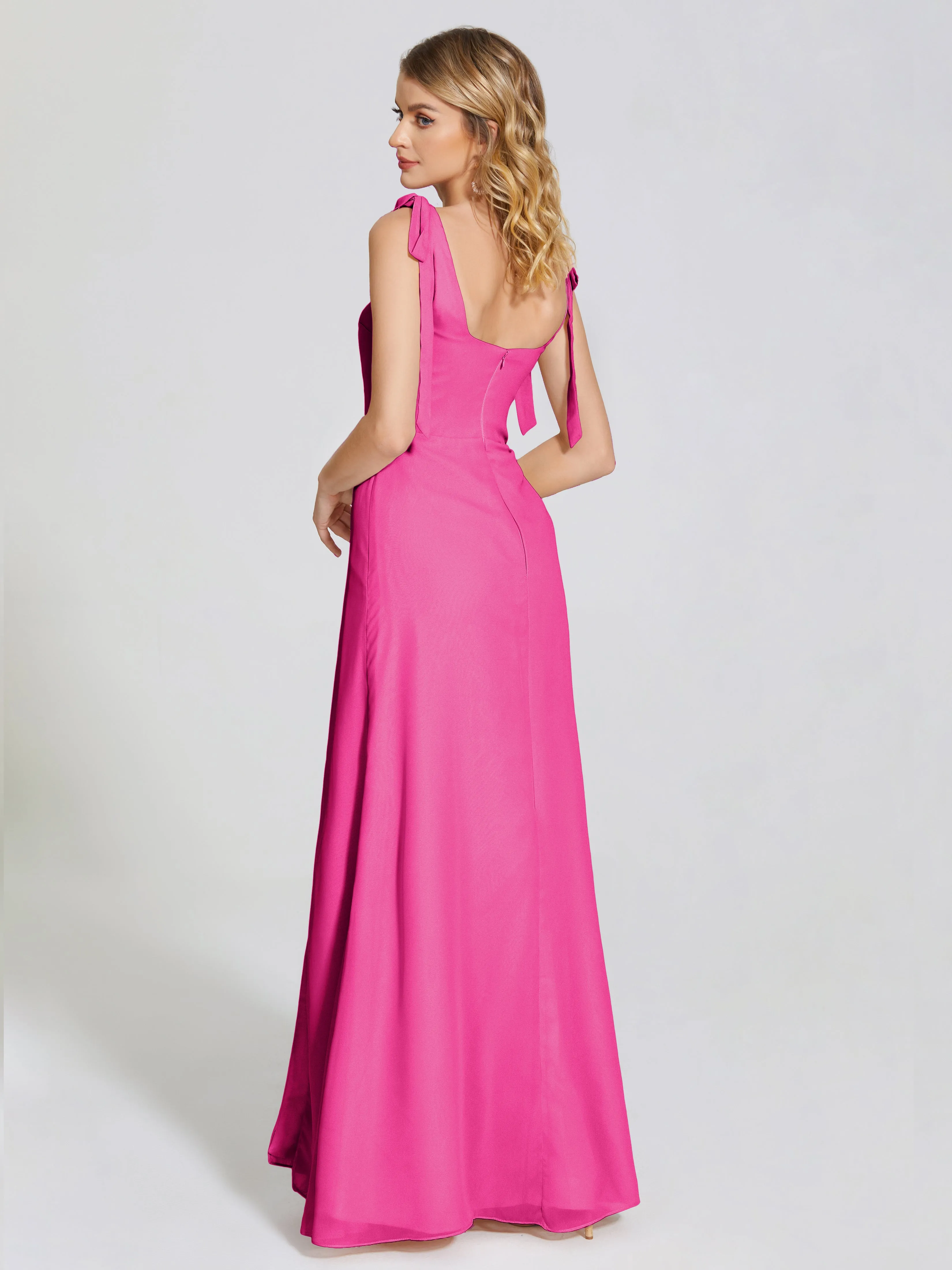Michelle Elegant Square Neckline Chiffon Bridesmaid Dresses
