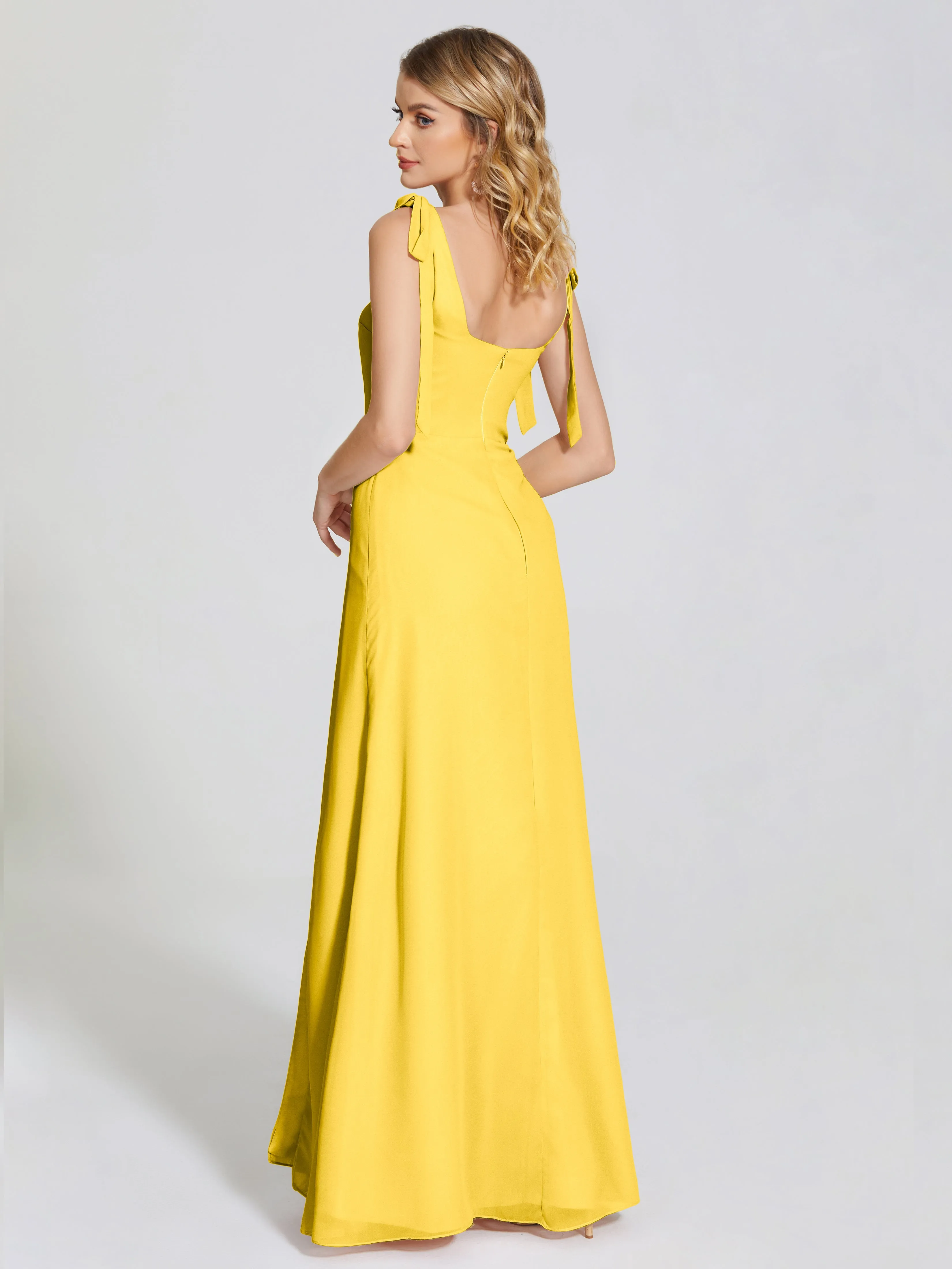 Michelle Elegant Square Neckline Chiffon Bridesmaid Dresses
