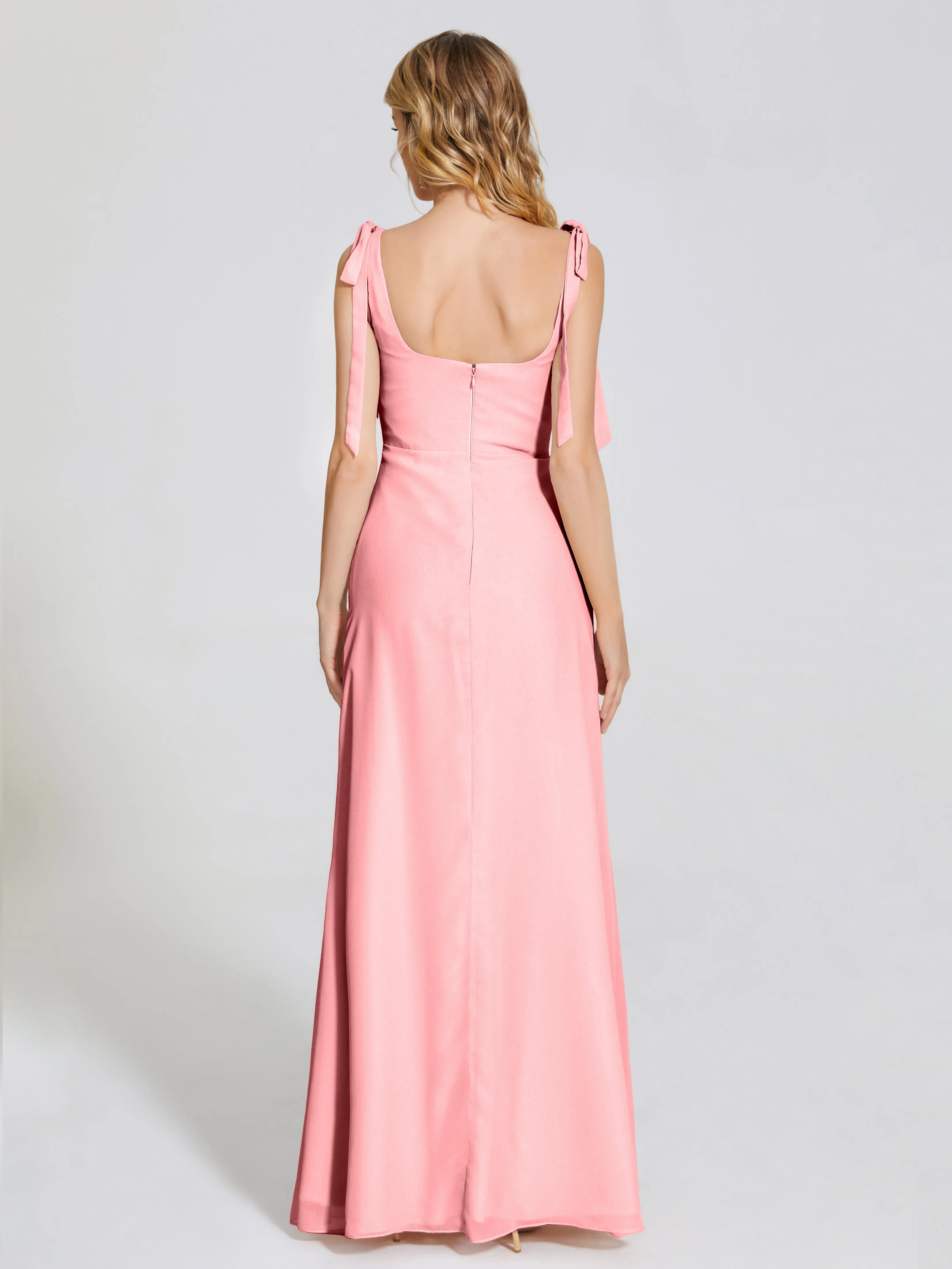 Michelle Elegant Square Neckline Chiffon Bridesmaid Dresses