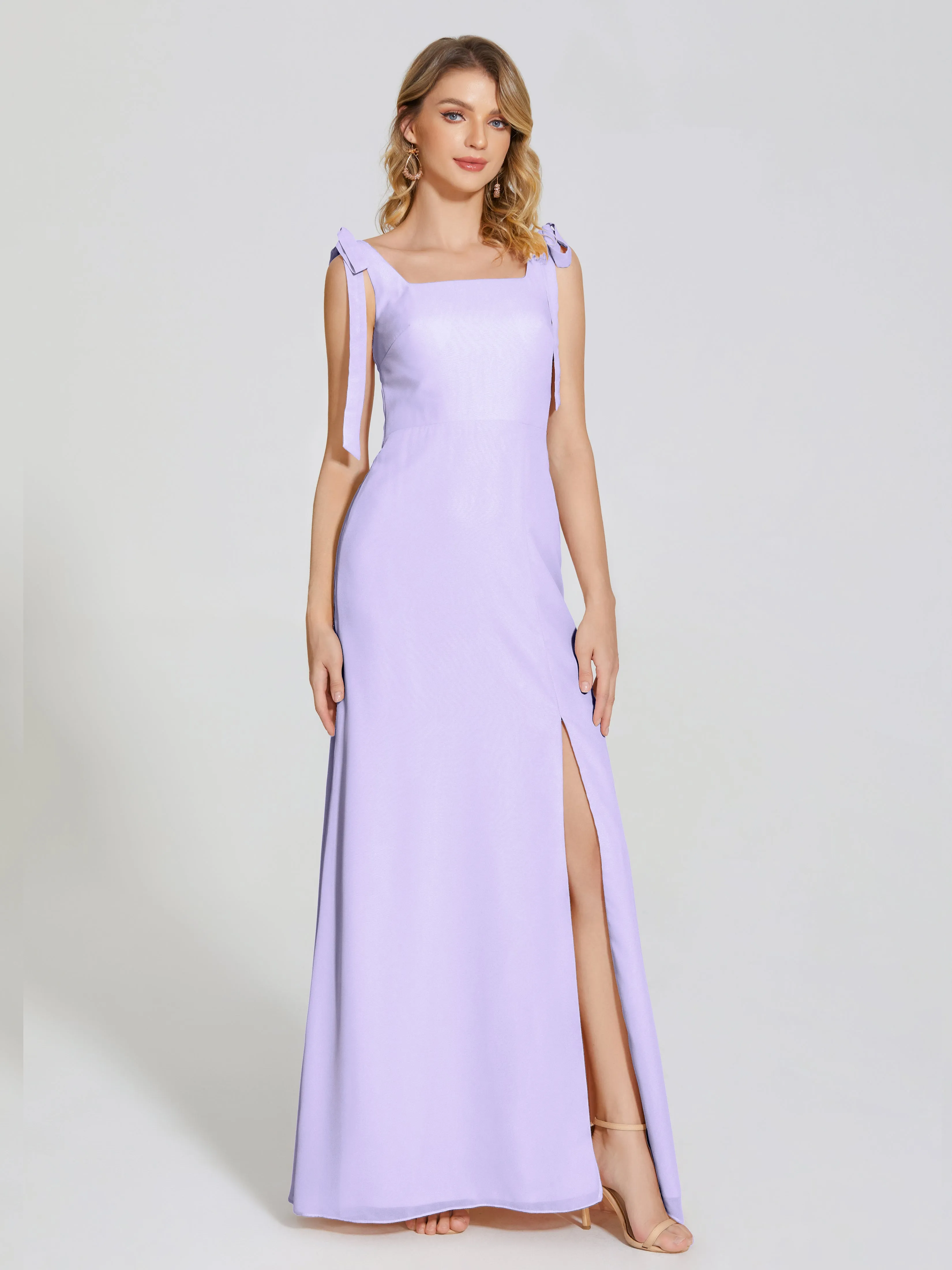 Michelle Elegant Square Neckline Chiffon Bridesmaid Dresses