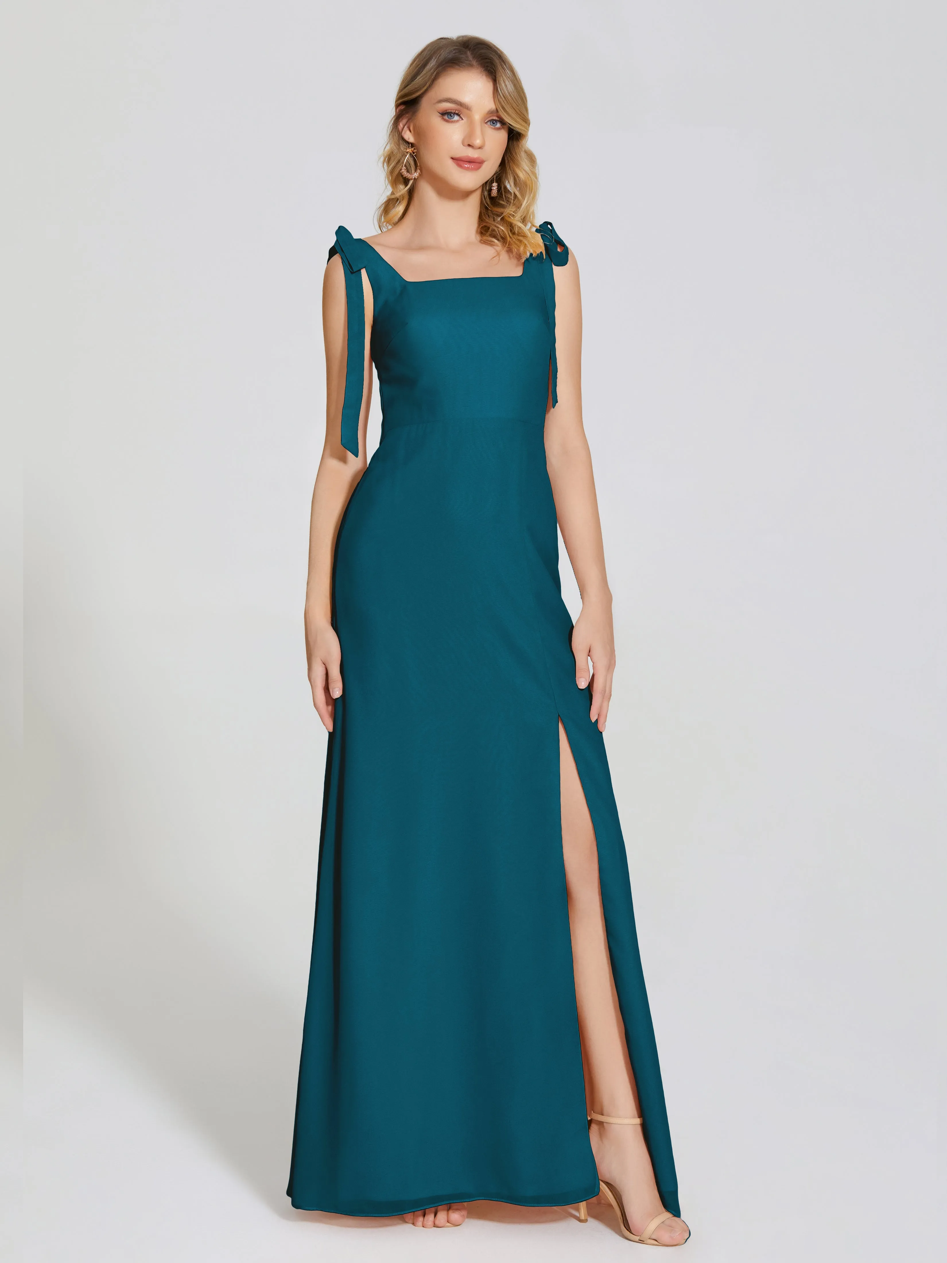 Michelle Elegant Square Neckline Chiffon Bridesmaid Dresses