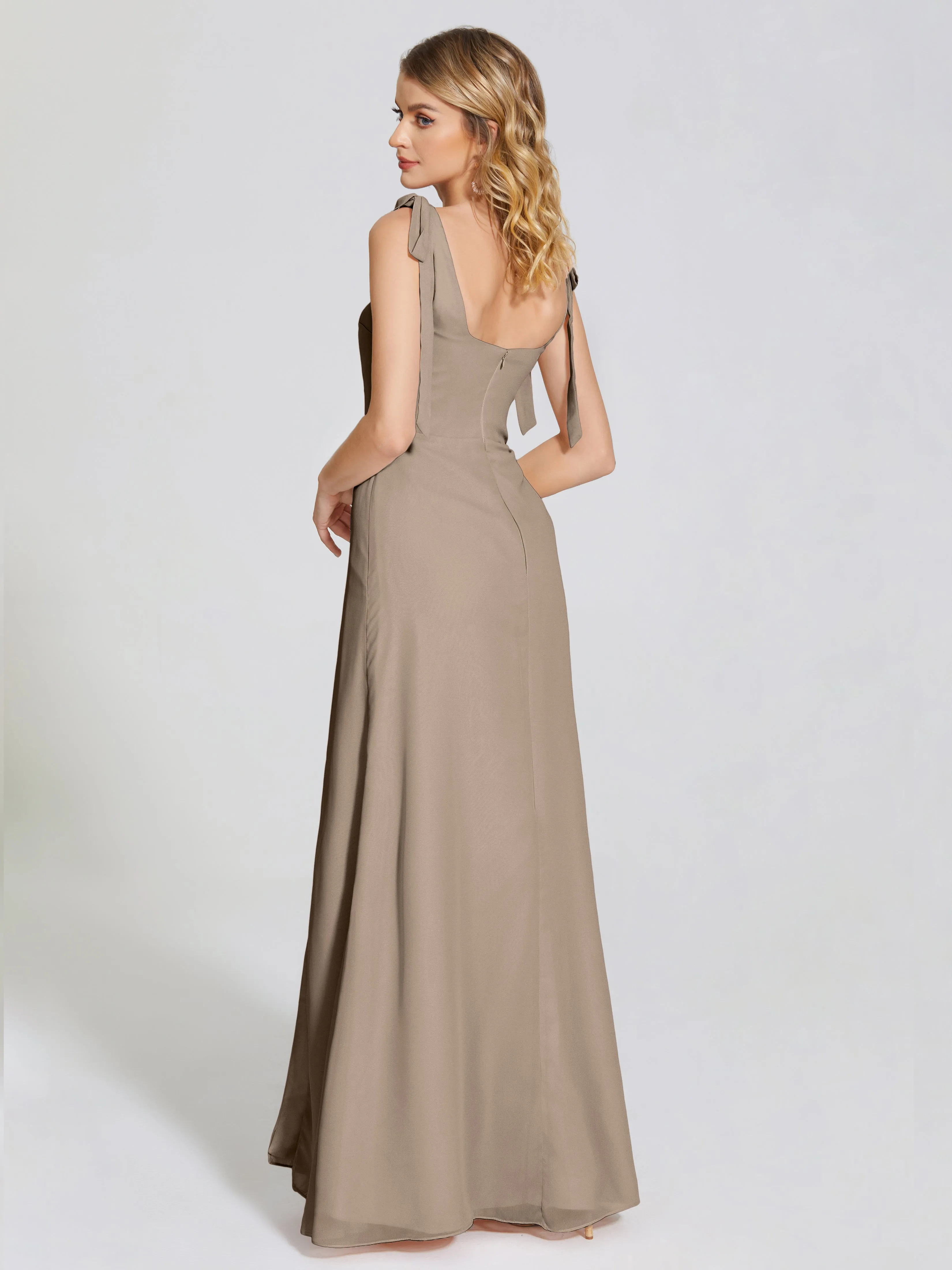 Michelle Elegant Square Neckline Chiffon Bridesmaid Dresses