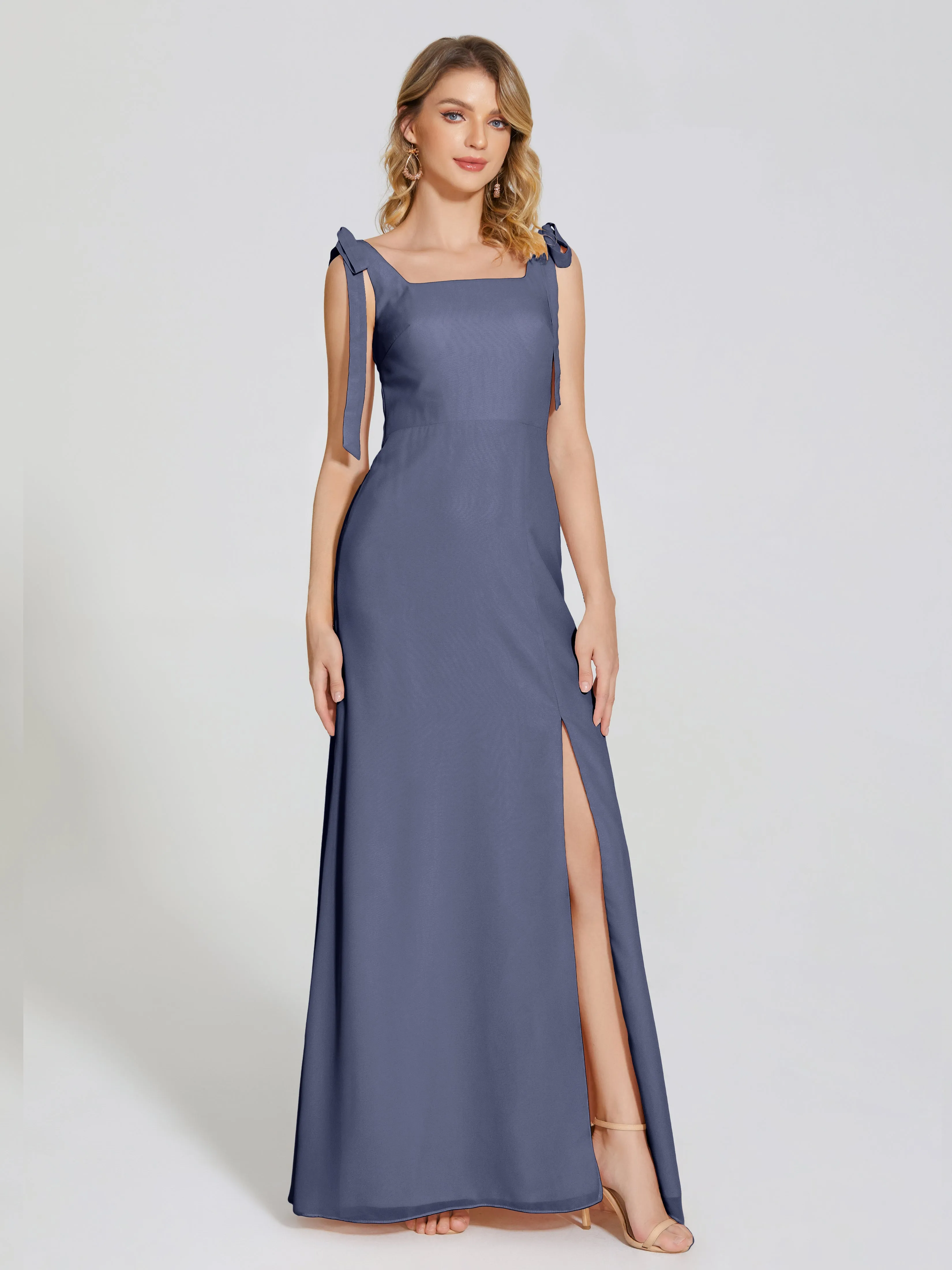 Michelle Elegant Square Neckline Chiffon Bridesmaid Dresses