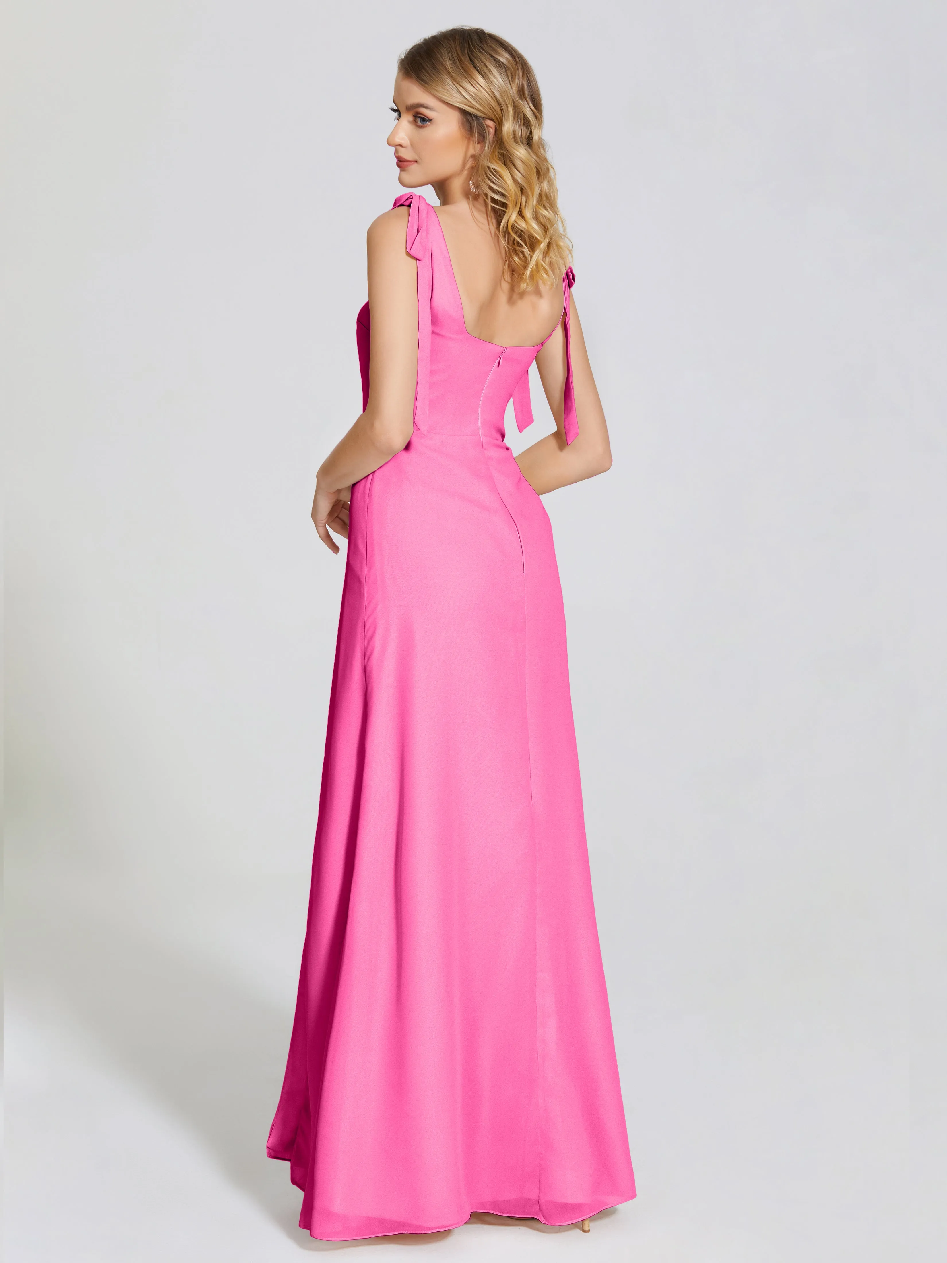 Michelle Elegant Square Neckline Chiffon Bridesmaid Dresses