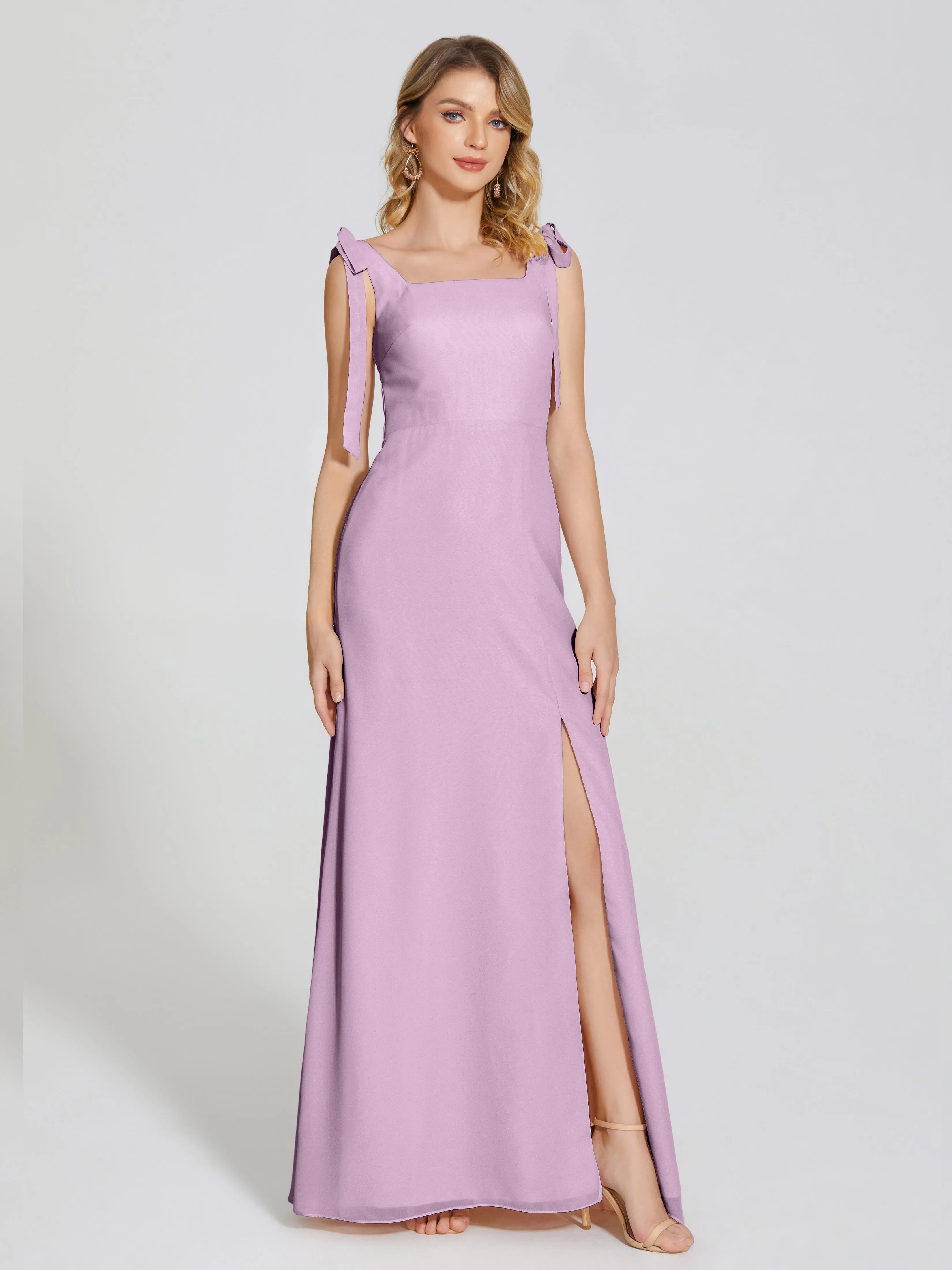 Michelle Elegant Square Neckline Chiffon Bridesmaid Dresses
