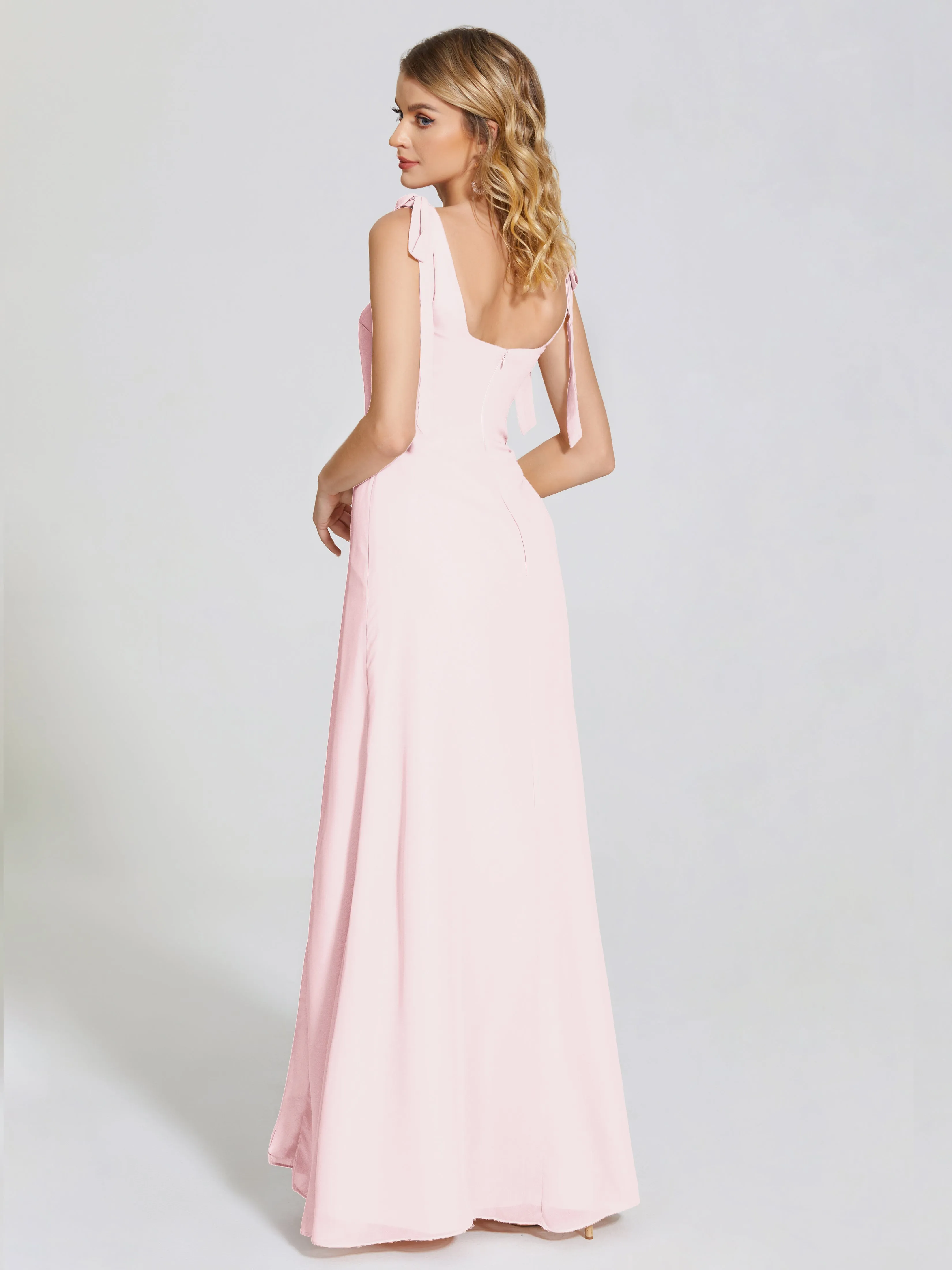 Michelle Elegant Square Neckline Chiffon Bridesmaid Dresses